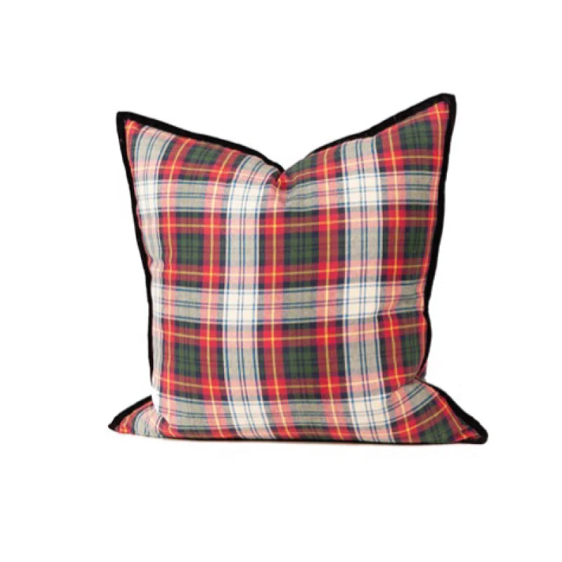 PLAID PILLOW 18"l x 18"h