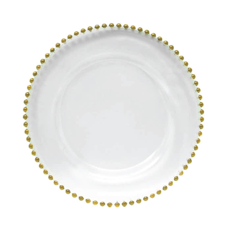 GLASS GOLD BEADED CHARGER available in: Charger Plate (12.5")