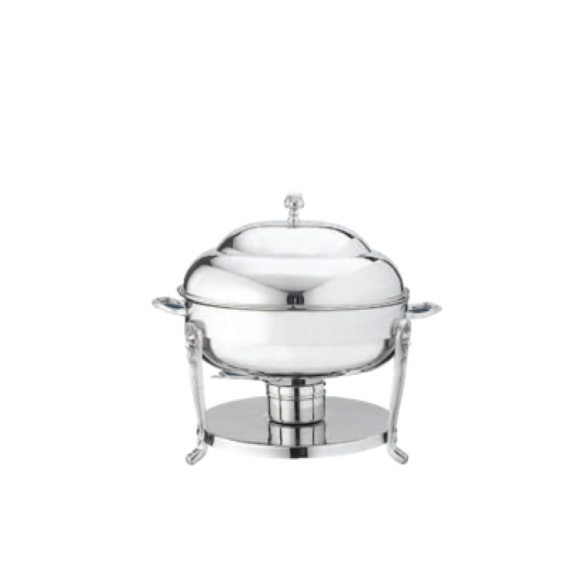 SILVER PLATED ROUND CHAFING DISH available in: 6 quart