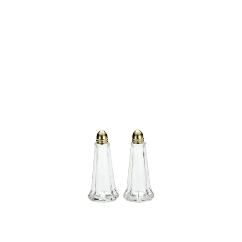 GOLD TOP SALT & PEPPER SHAKERS