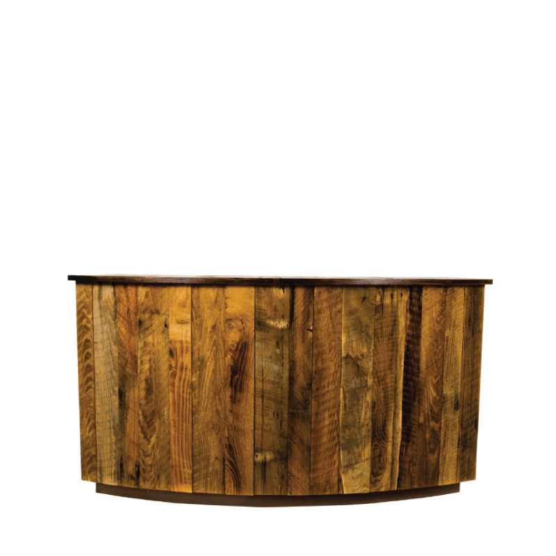 JACKSON BAR IN THE ROUND 14’ diameter; 6 curved sections of 7’l x 44”h