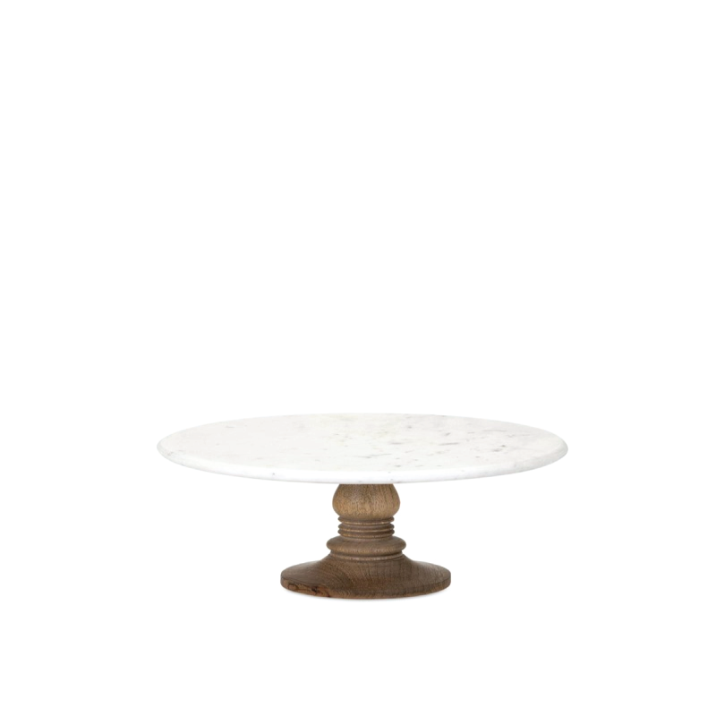 MARBLE & WOOD STAND - SMALL available in: 11.75”d x 5'‘h