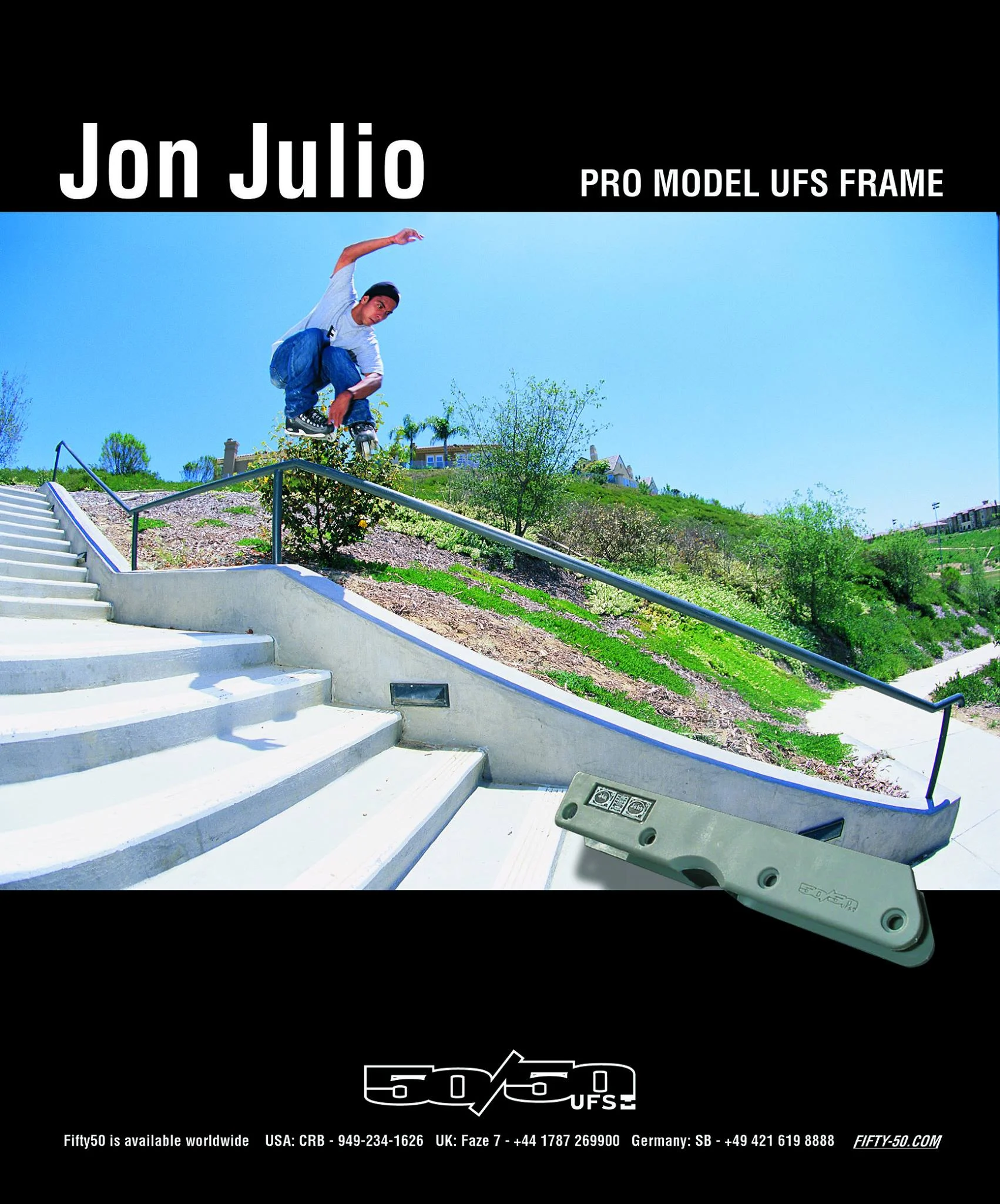 This Jon Julio ad hit around Summer of 2012 with his series 2 50/50 UFS Pro Model frame, now in grey and black.