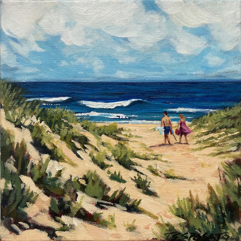 Terri's Beach - 8" x 8" - Acrylic on canvas. 