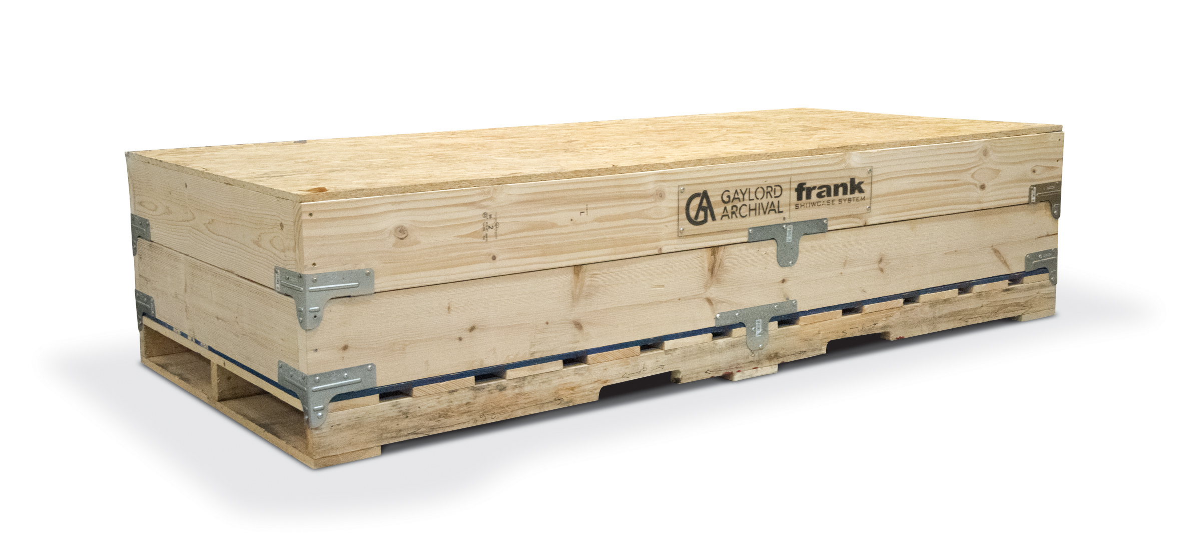 Ship flat crate integrated with pallet