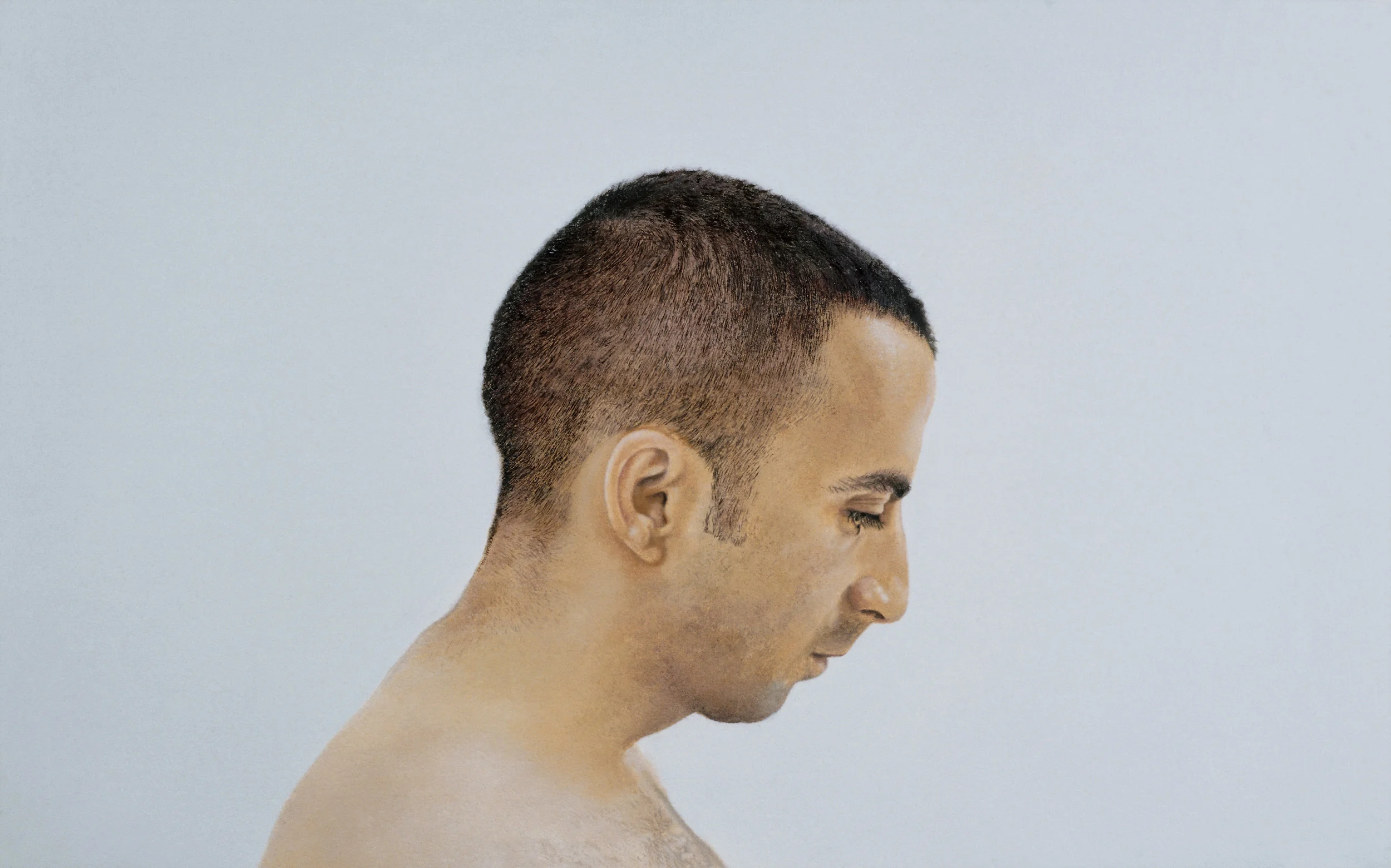 Taner Ceylan, Portrait of Taner Ceylan 2 , Oil on Canvas, 34 cm x 54 cm, 2002. Courtesy of Taner Ceylan and Paul Kasmin Gallery.