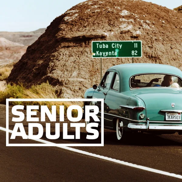 SENIOR ADULTS Our seniors may be getting older, but they’ve still got the fire! You can find many senior adults serving as greeters, ushers, teachers, hosts at the Welcome Desk, and volunteering their skills to help the church in any way they can. Once a month, after church, they go out to eat at a local restaurant together. With so many going, they practically take over the place!