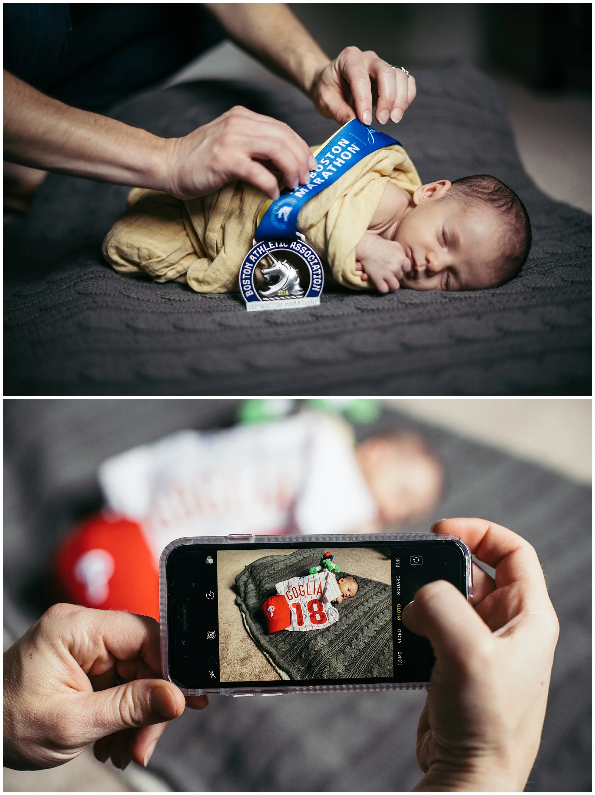 Newborn portrait session with 2 week old Baby Maggie