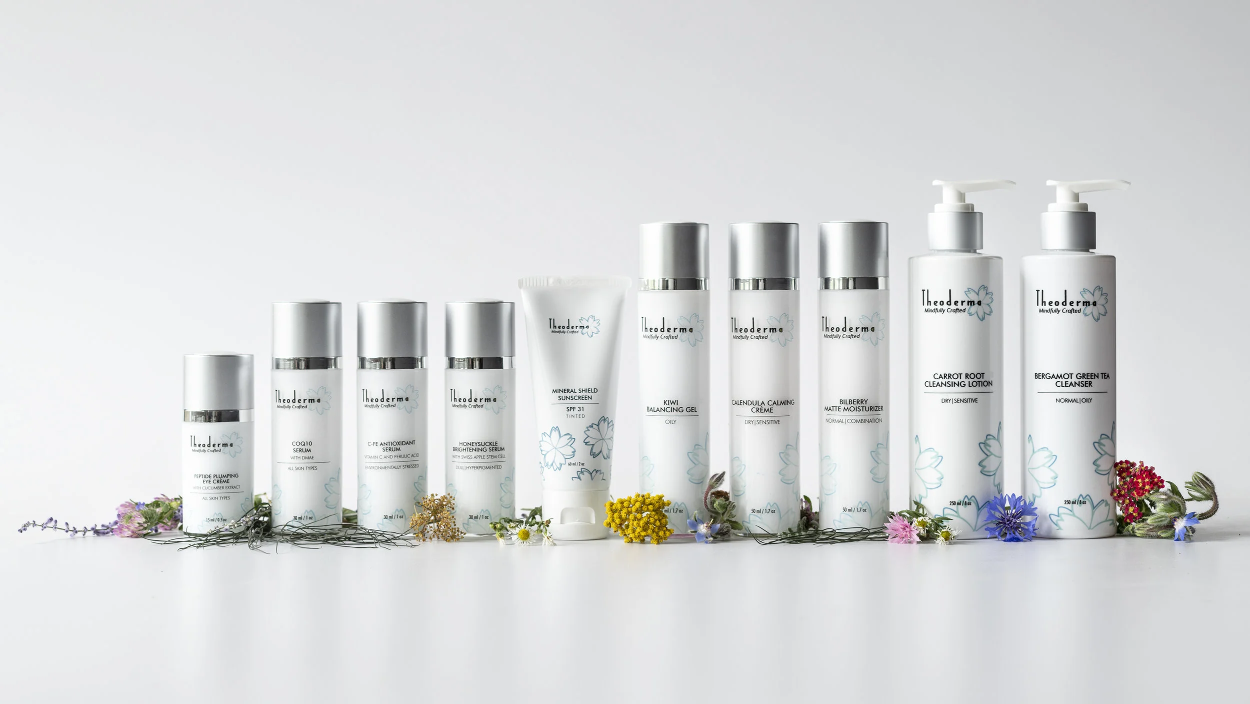 Theoderma skincare product shoot in studio