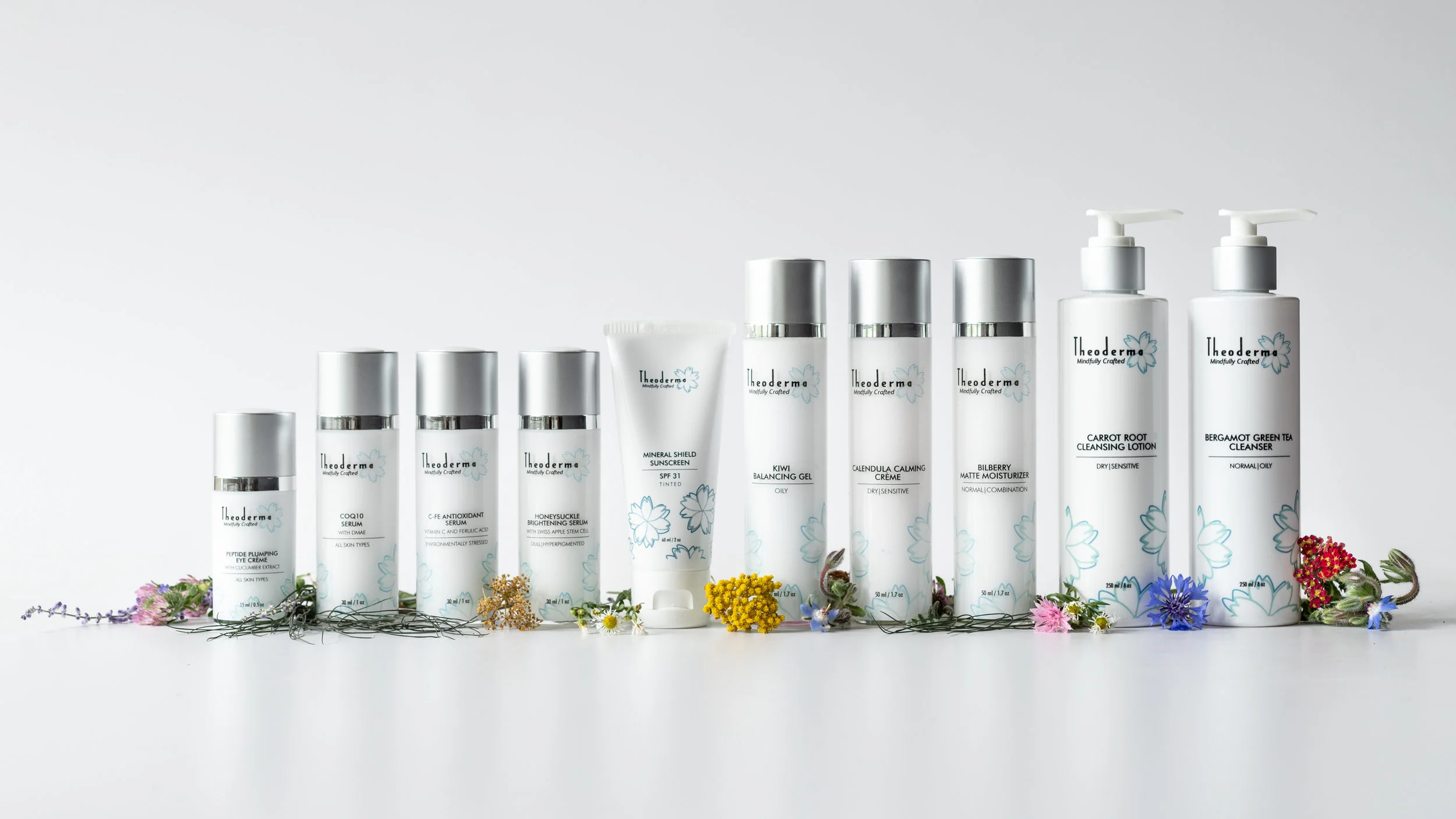 Theoderma skincare product shoot in studio