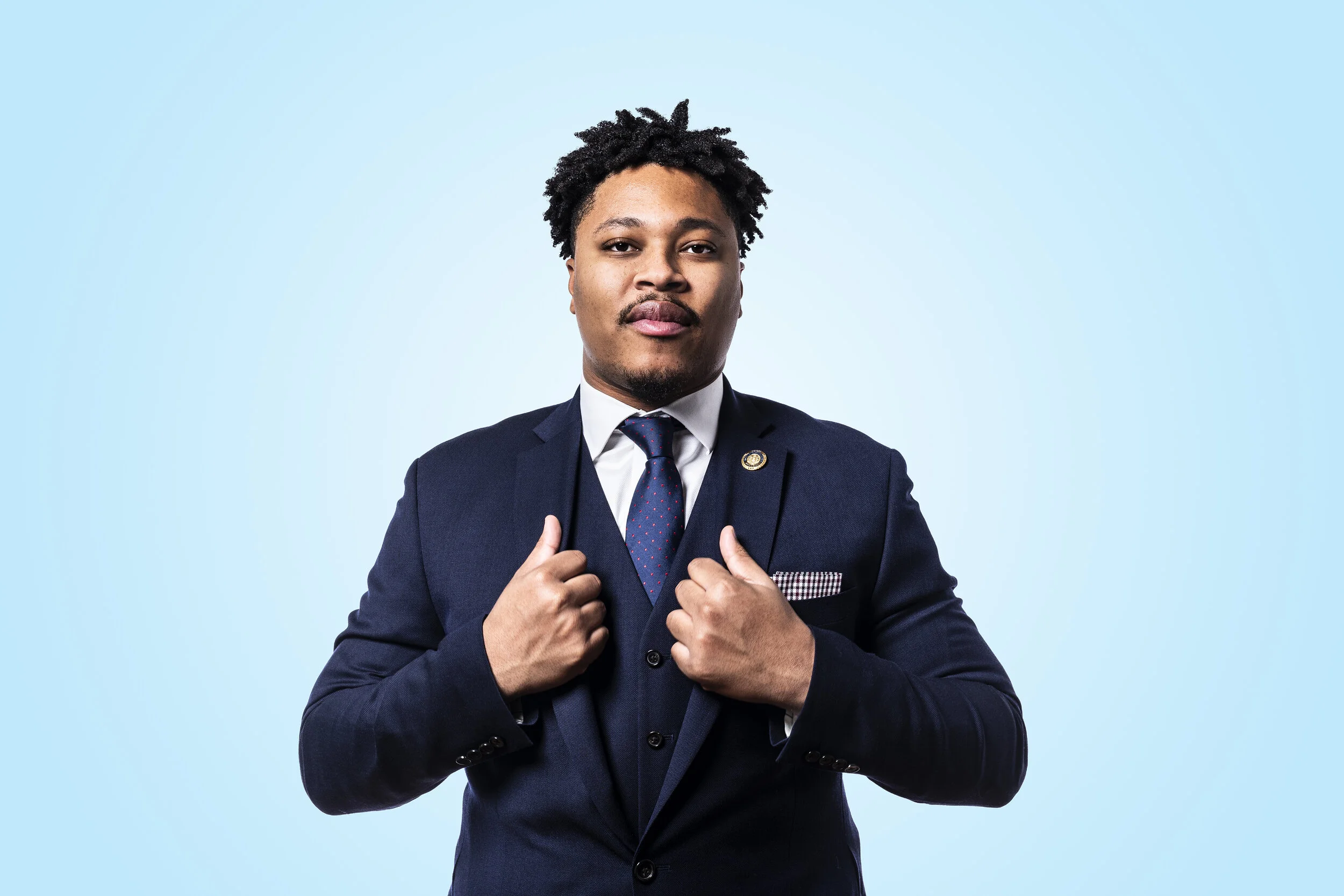  Studio portrait of Malcolm Kenyatta, State Representative of Pennsylvania. Shot for the April 2019 issue of Philadelphia Magazine.   Photography by Linette &amp; Kyle Kielinski 