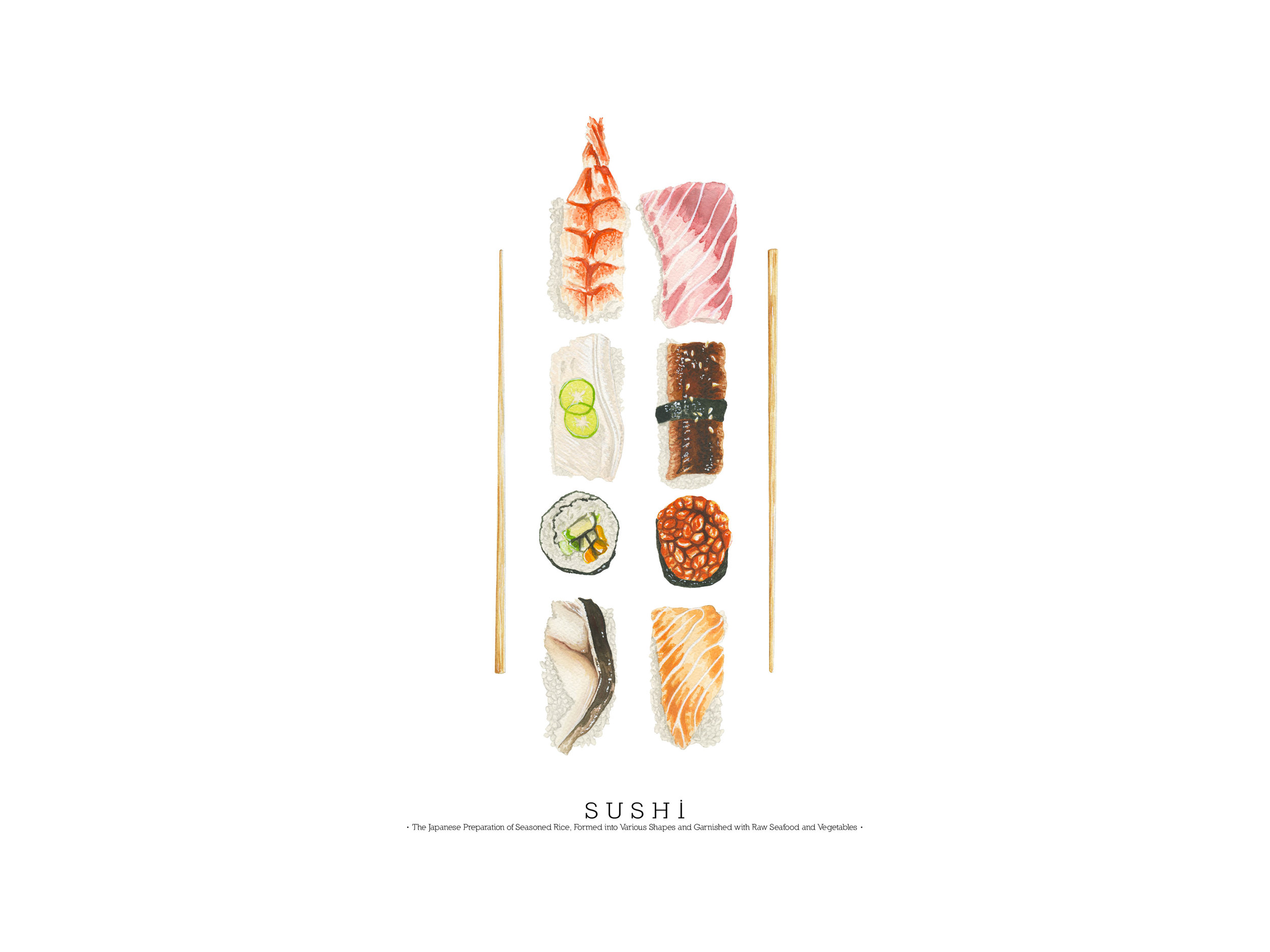 Sushi Platter Print Design
