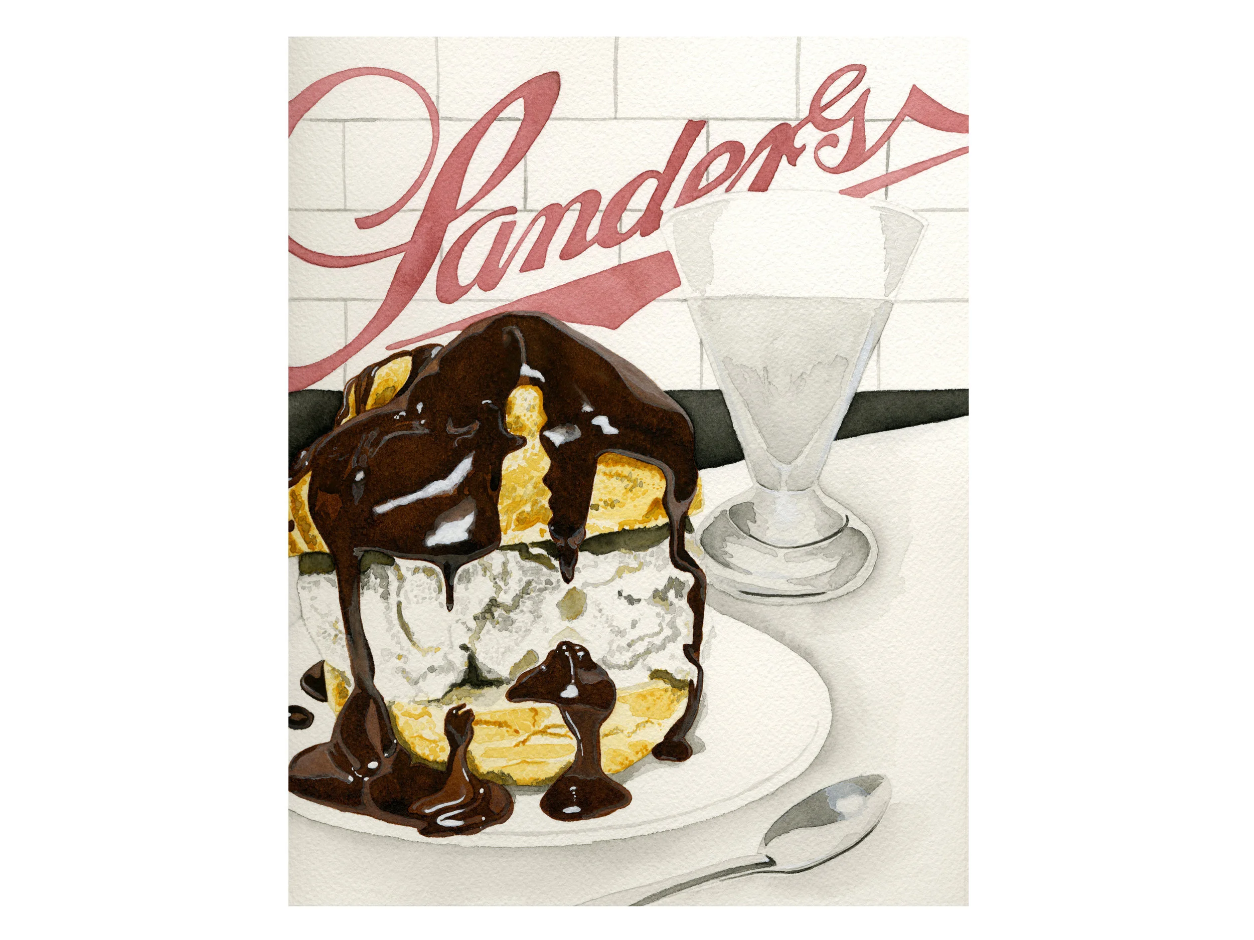 Sanders Hot Fudge Cream Puff
