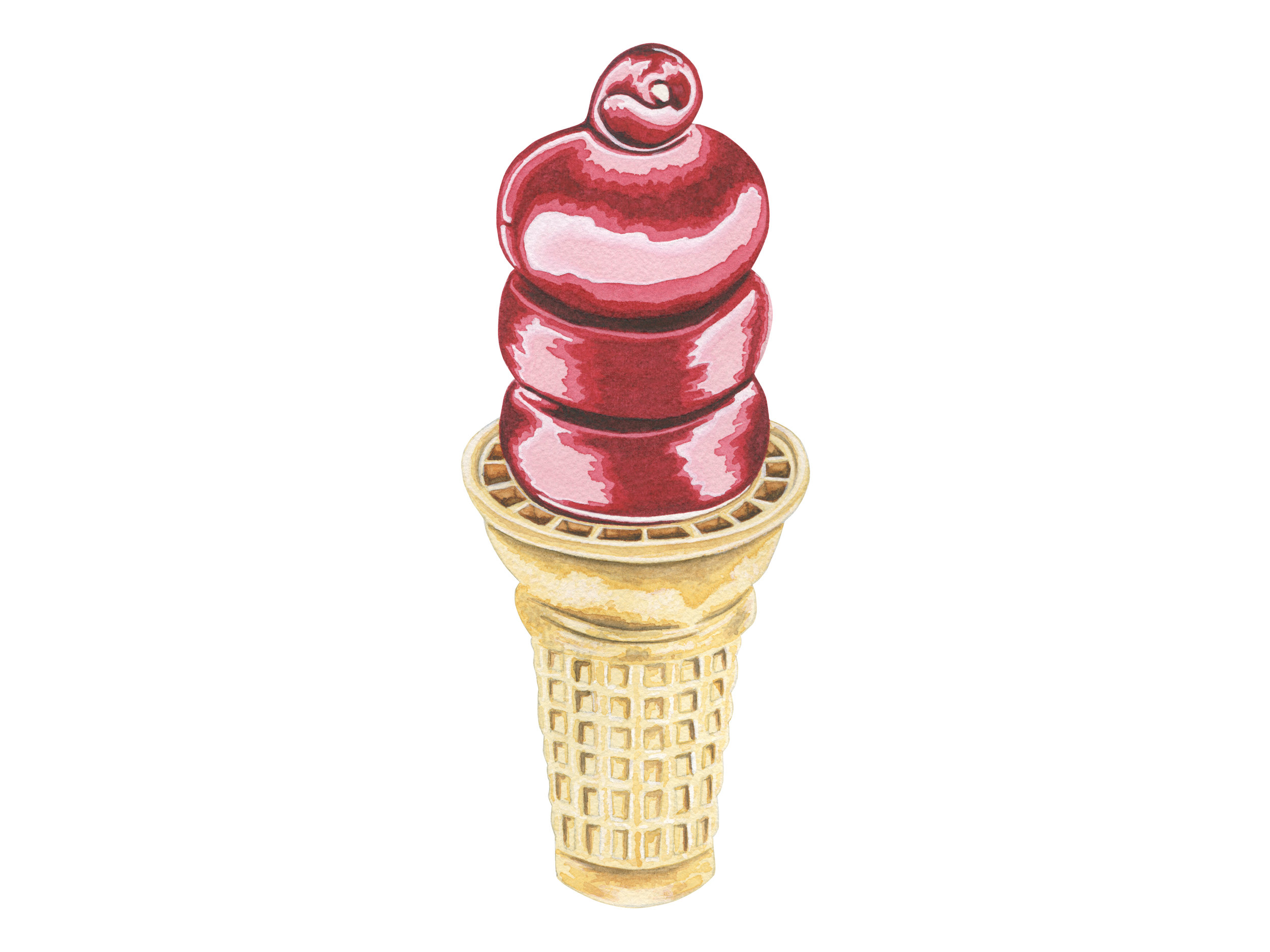 Cherry Dip Ice Cream Cone