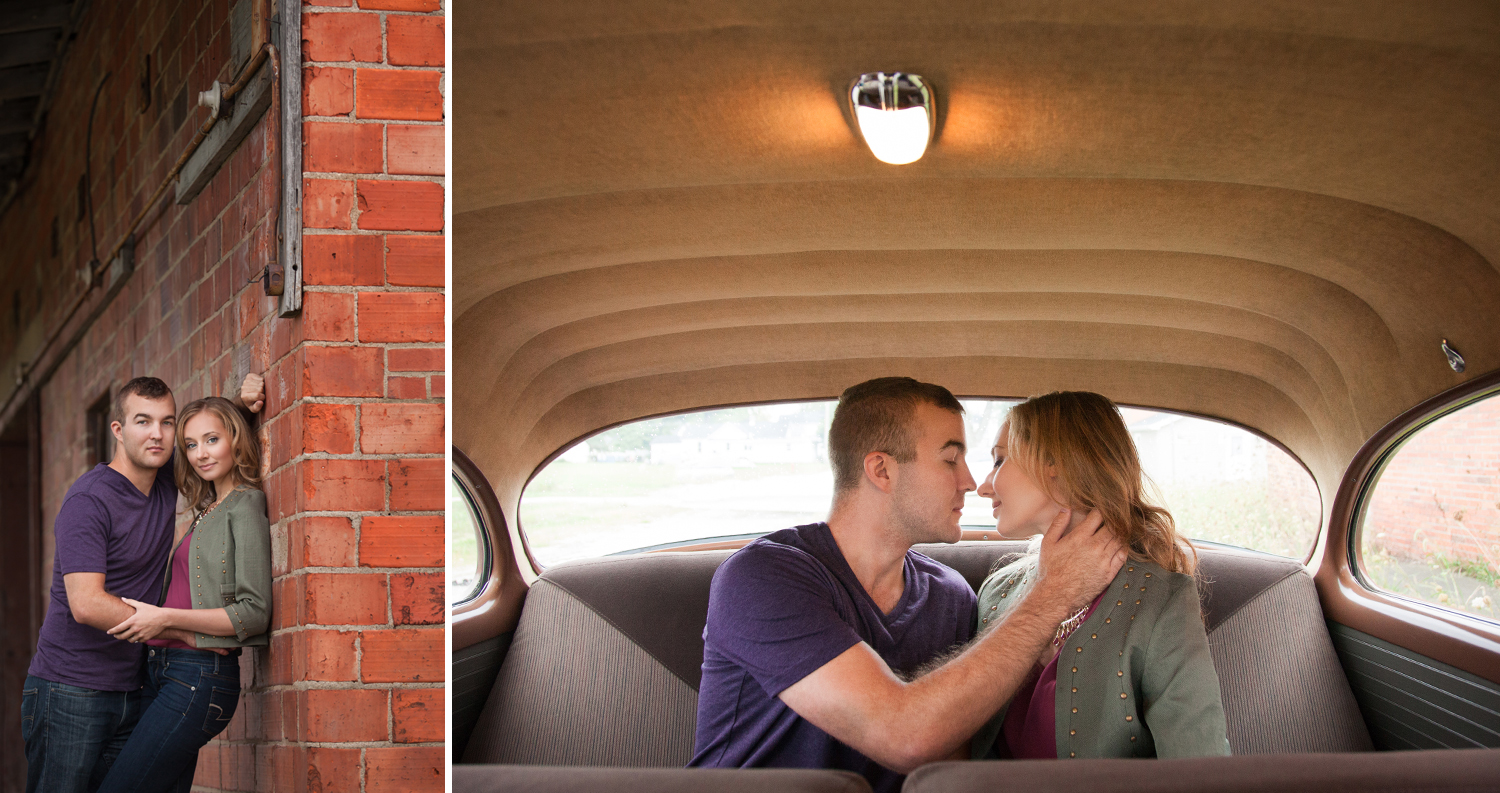  Celina Ohio, urban engagement photography, storytelling photography, romantic engagement photography, vintage car 