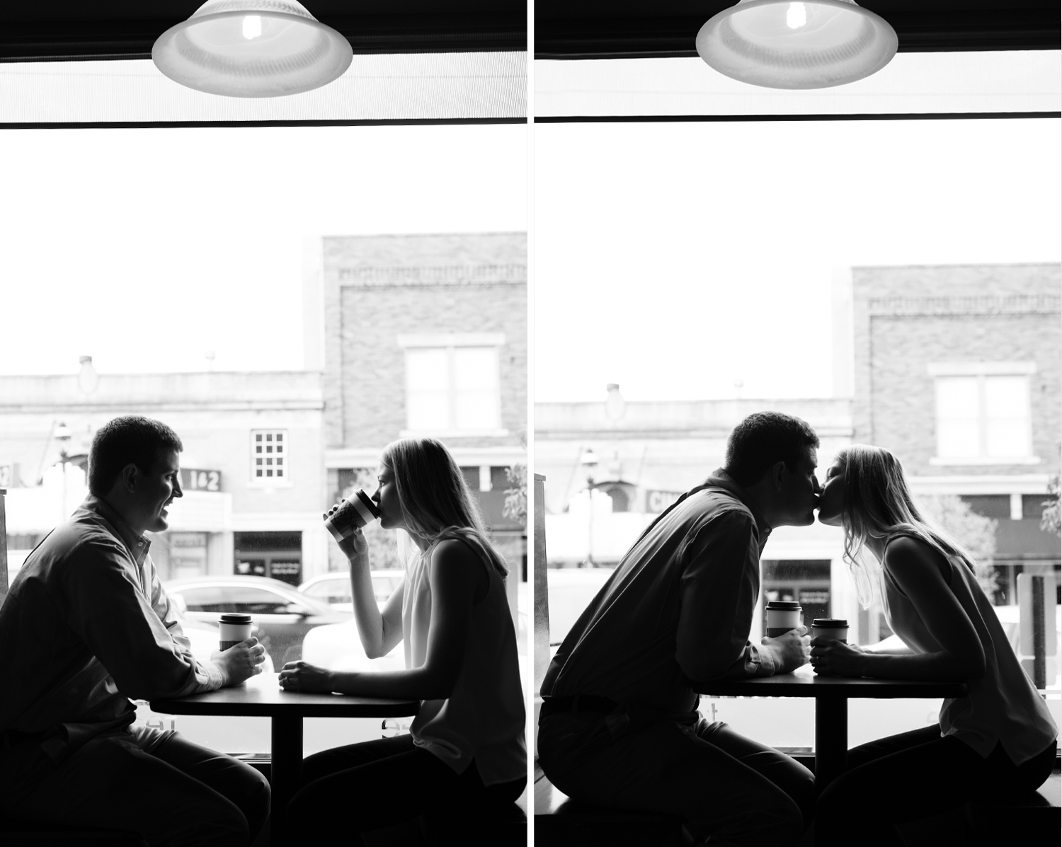  Greenville Ohio, coffee and a date, modern engagement photography, black and white photography, storytelling photography,&nbsp; The Coffee Pot, lifestyle engagement photography 