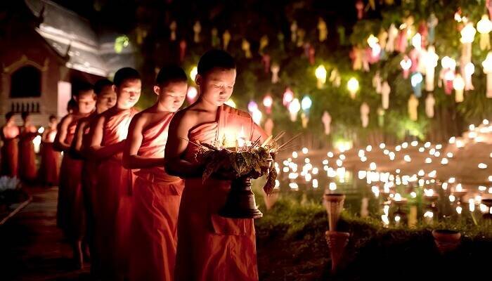 Loy Krathong is a Buddhist holiday to worship the water goddess