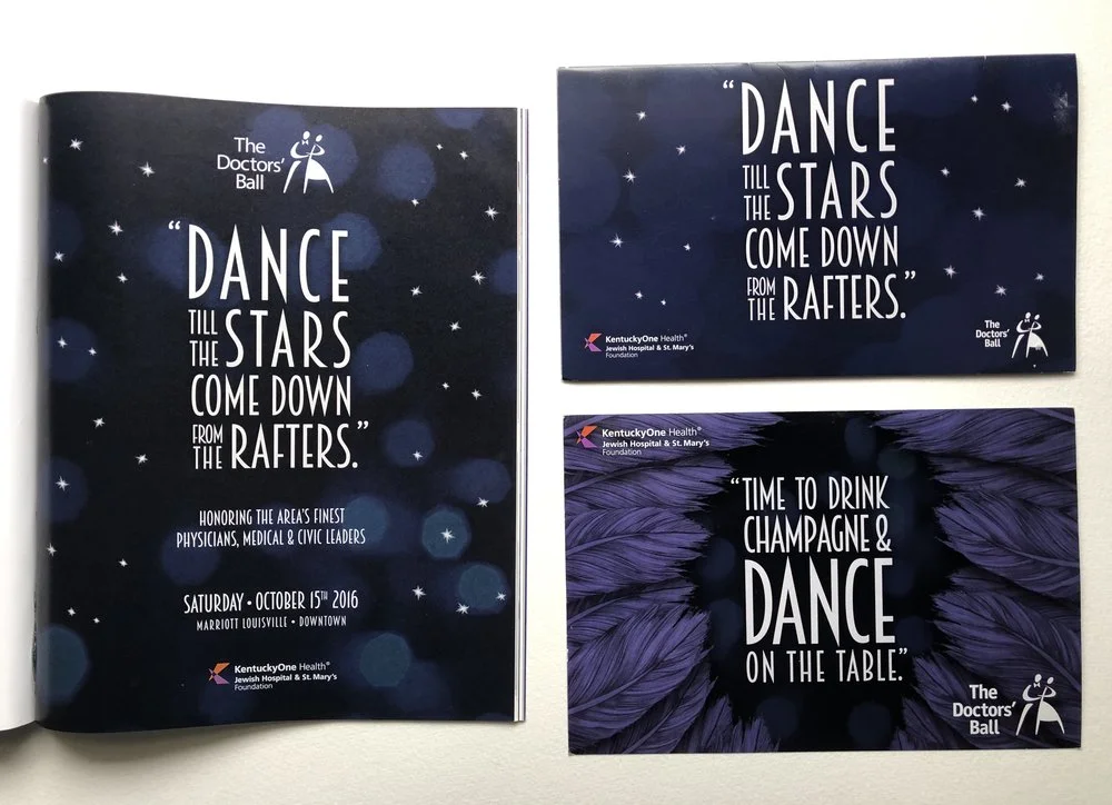 Invitation, Save the Date and Print Ad for The Doctors' Ball