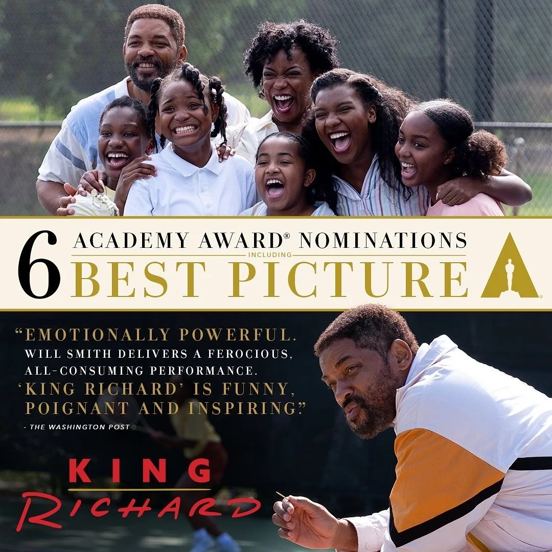 KING RICHARD RECEIVES 6 OSCAR NOMINATIONS