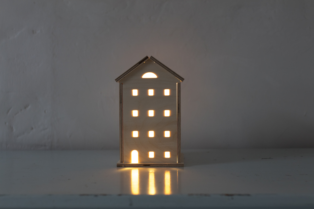 Bright Corner Wooden Townhouse Light Front On