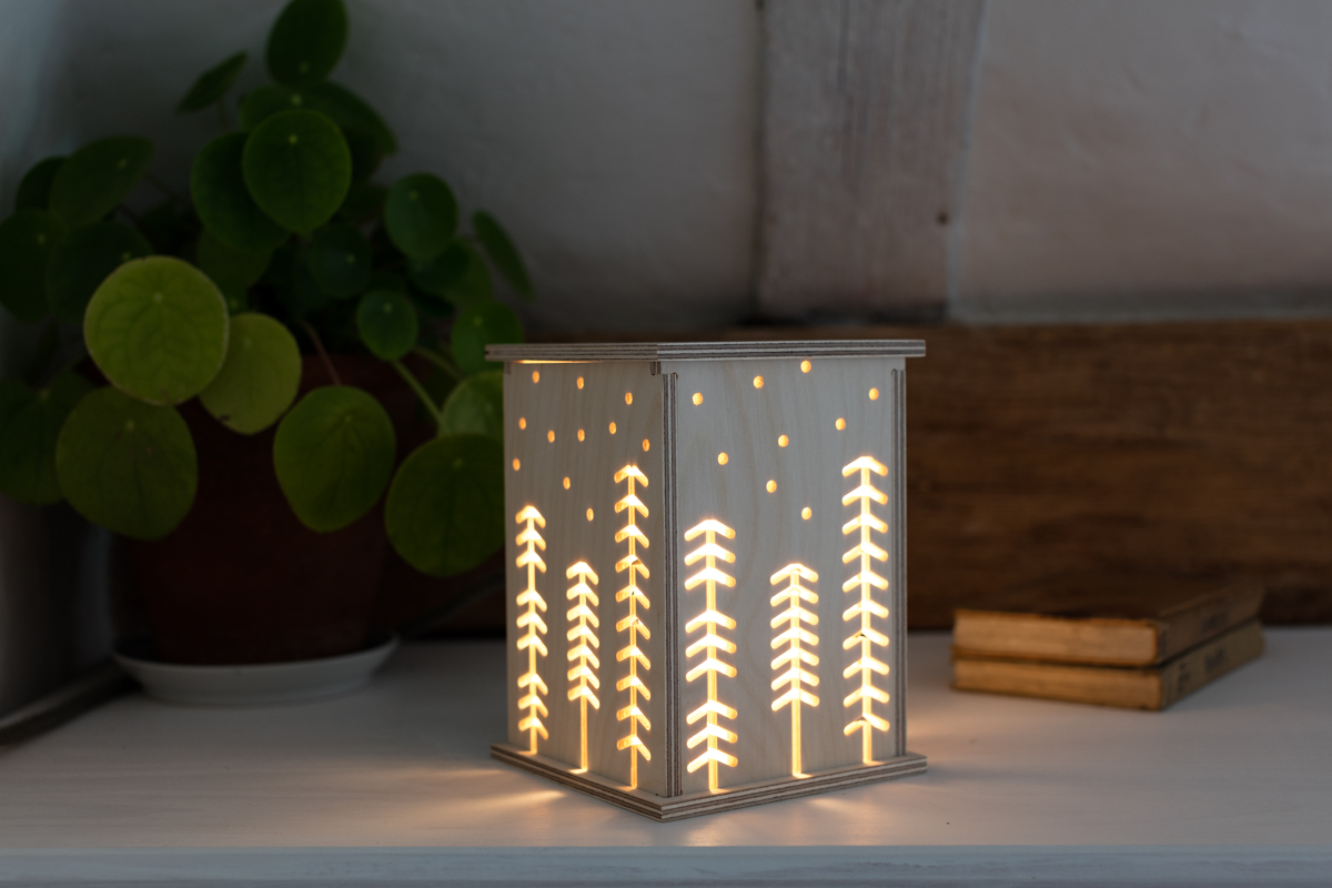 Bright Corner Wooden LED Woodland Light Bedroom