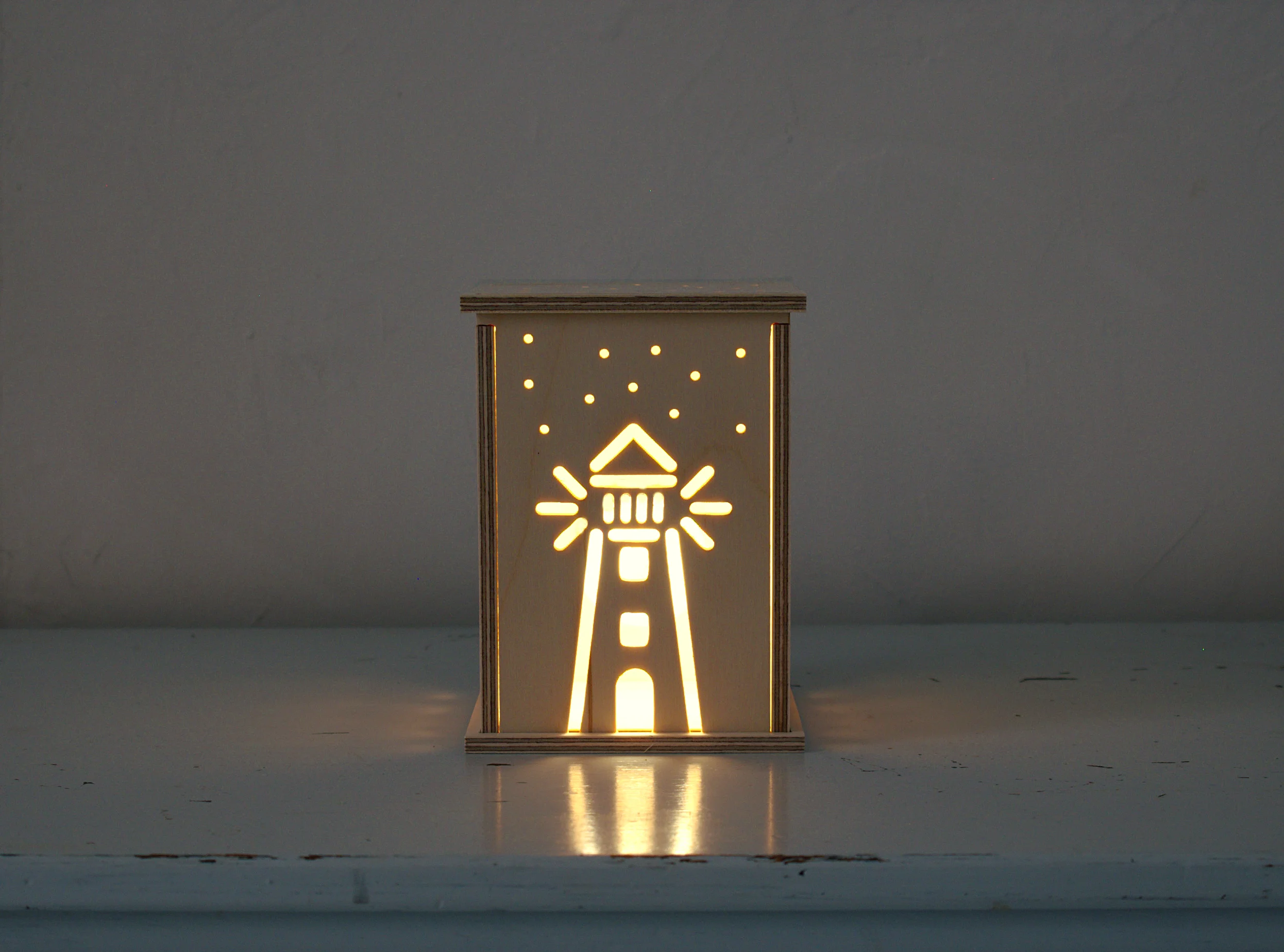 Wooden Eco Lighthouse Light - Bright Corner