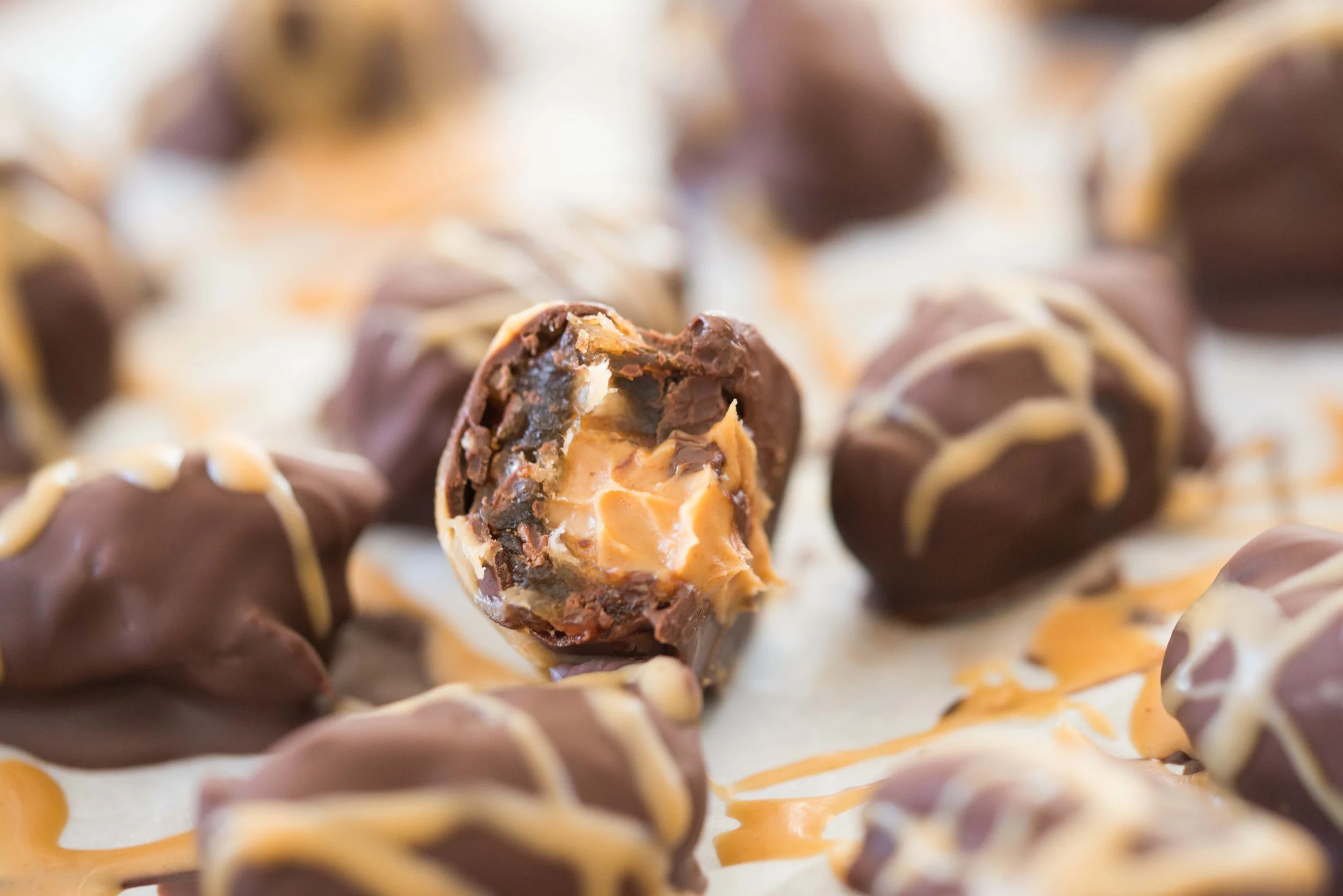 Chocolate Covered Peanut Butter Dates