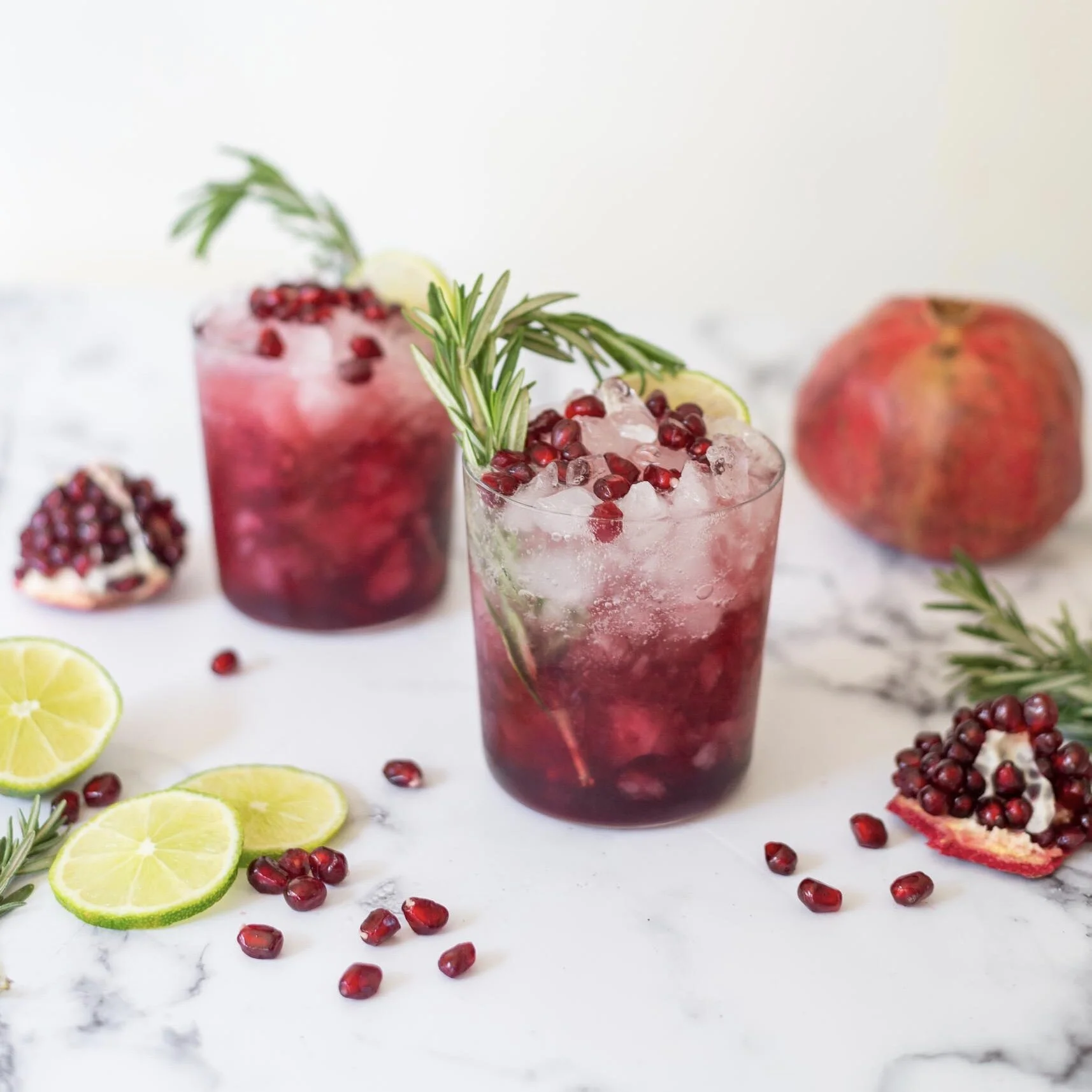 Pomegranate Rosemary Gin Sparkler