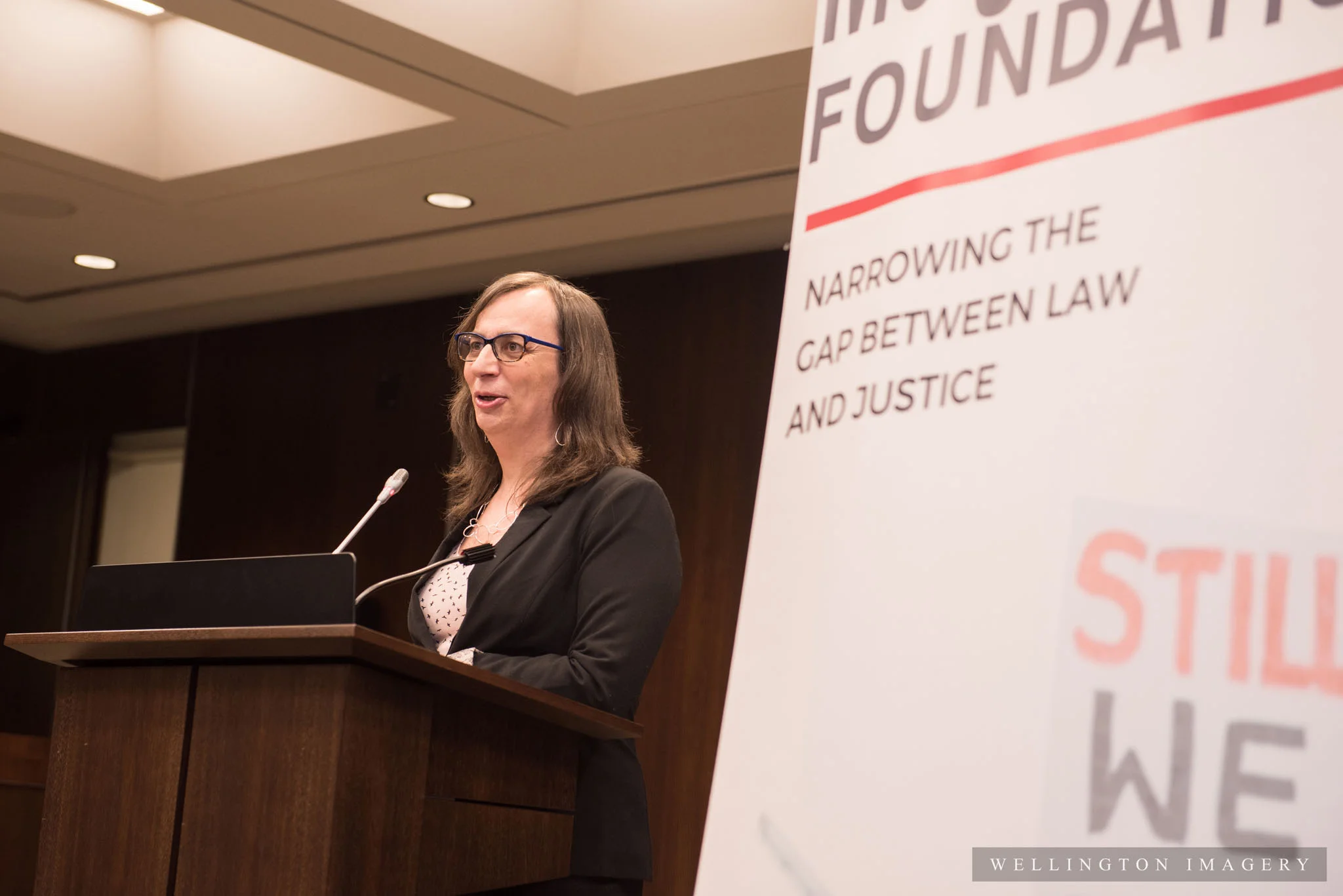 National transgender rights activist Morgane Oger addresses guests on Parliament Hill at a reception for inclusion bringing together lawmakers, agencies, and advocates on the topic of inclusion in Canada 1 year after the passing of trans rights bill C-16.