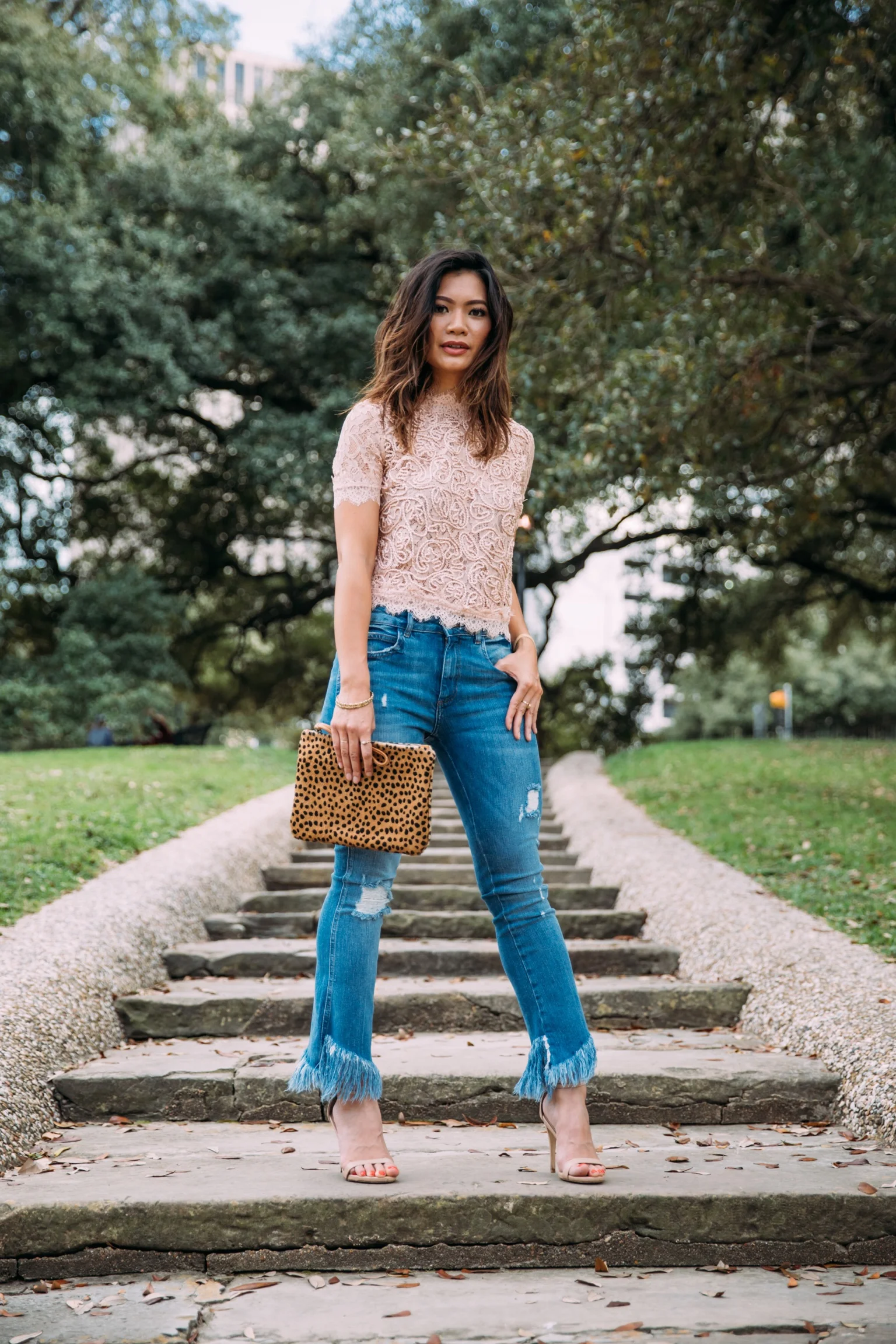 LOVE DAY: Lace Embroidered Top + Frayed Hems