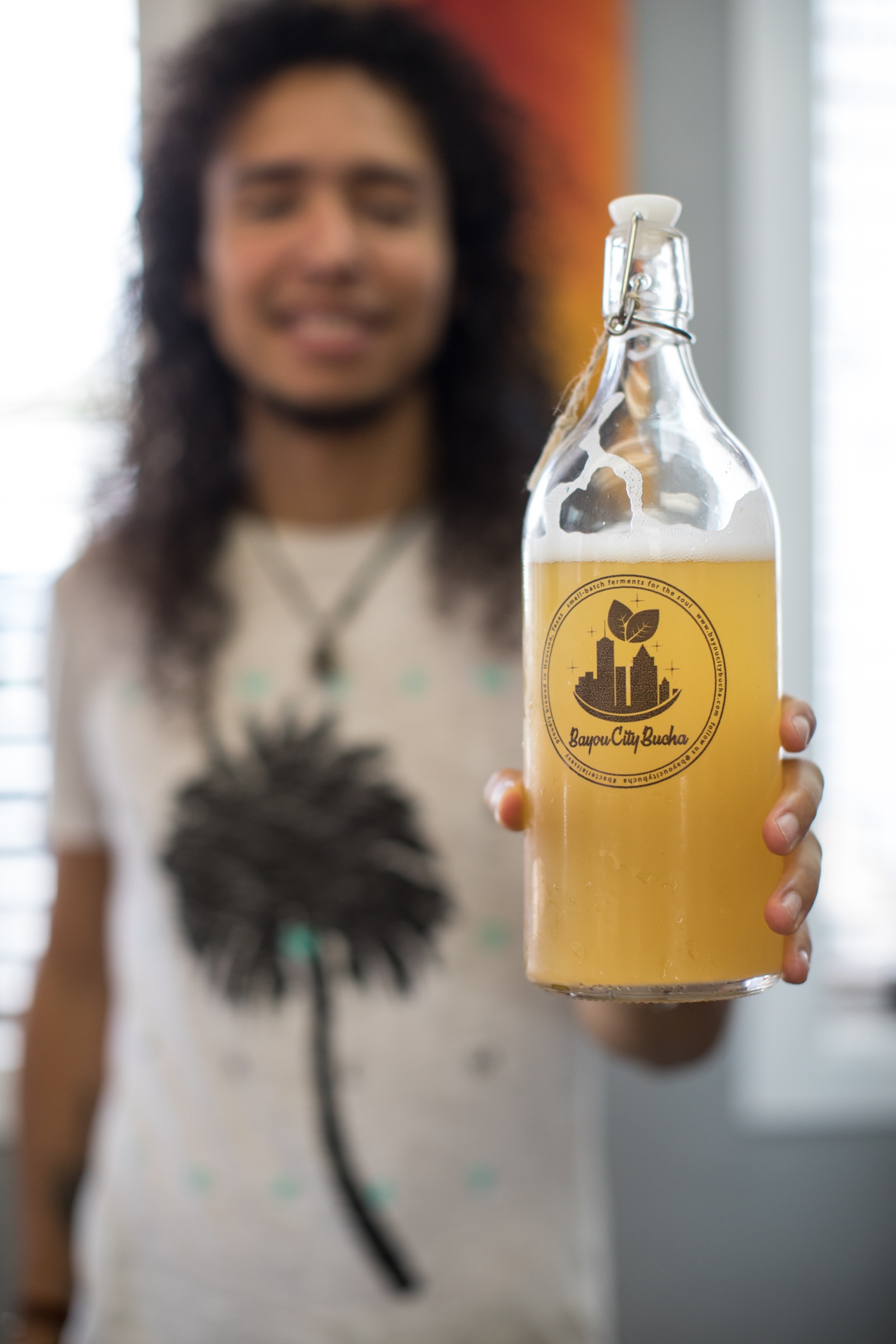  Danny with his small batch, locally brewed kombucha! 