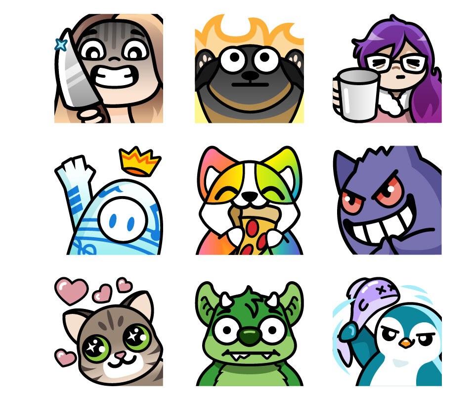 Custom Sub Badge Set Cute Bit Badges Twitch Emote Design 