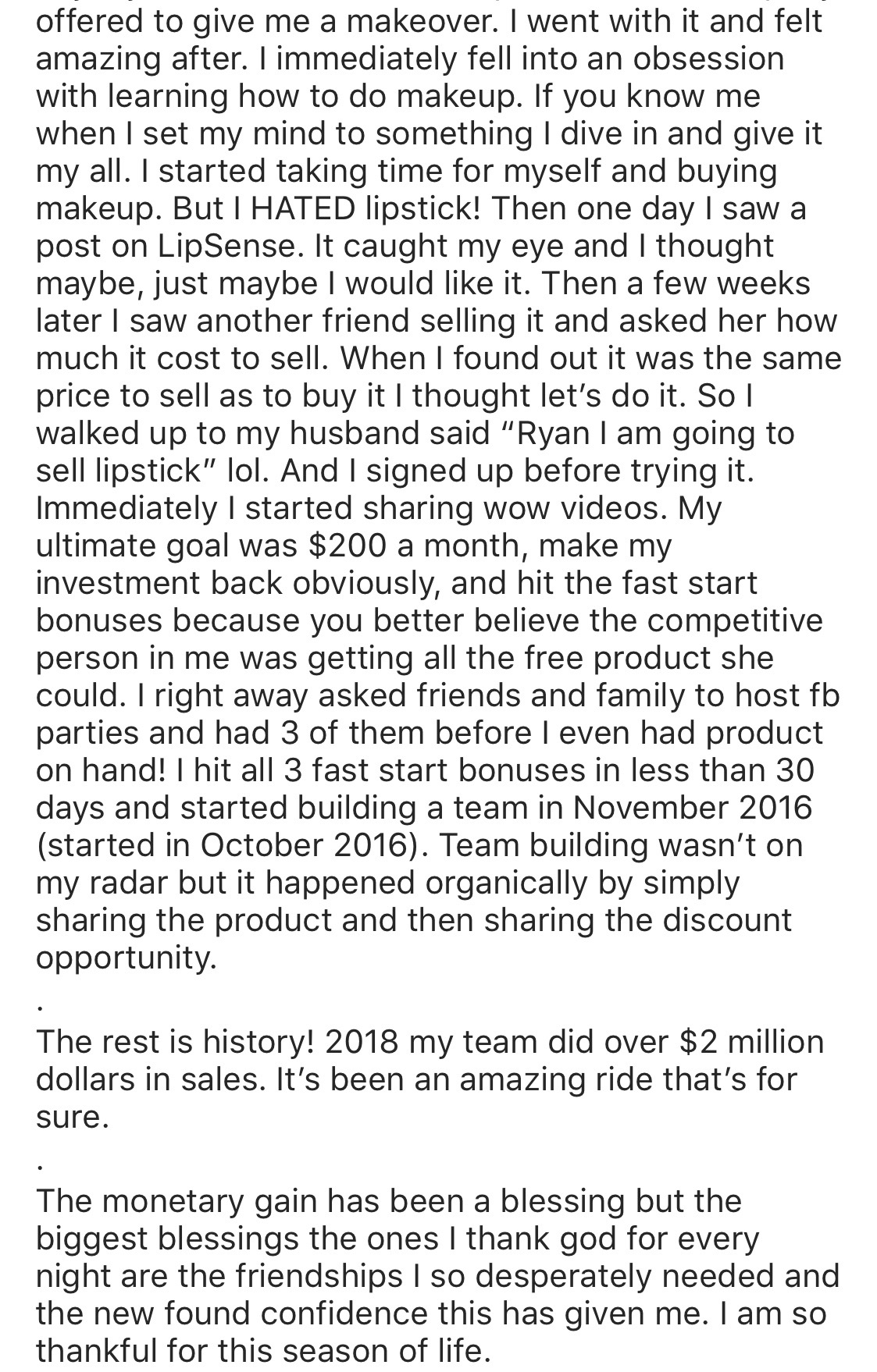 Senegence Distributor Stories