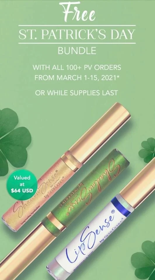 YOU'RE IN LUCK FREE ST.PATRICK'S DAY SHADOWSENSE & GLOSS BUNDLE DURING EYES WEEK