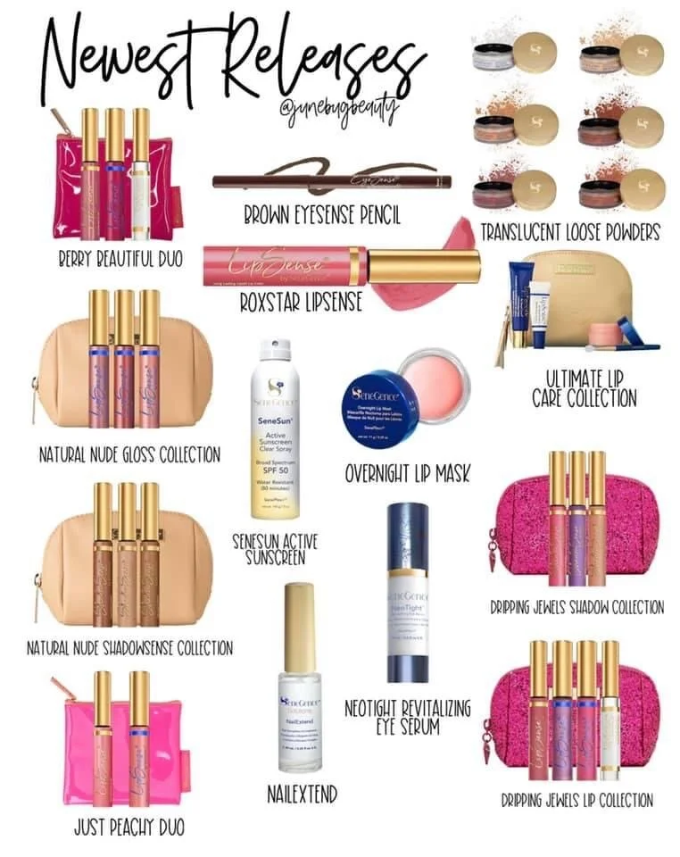 SENEGENCE SUMMER NEWEST RELEASES - LIPSENSE, SHADOWSENSE, POWDERS, AND SUN CARE