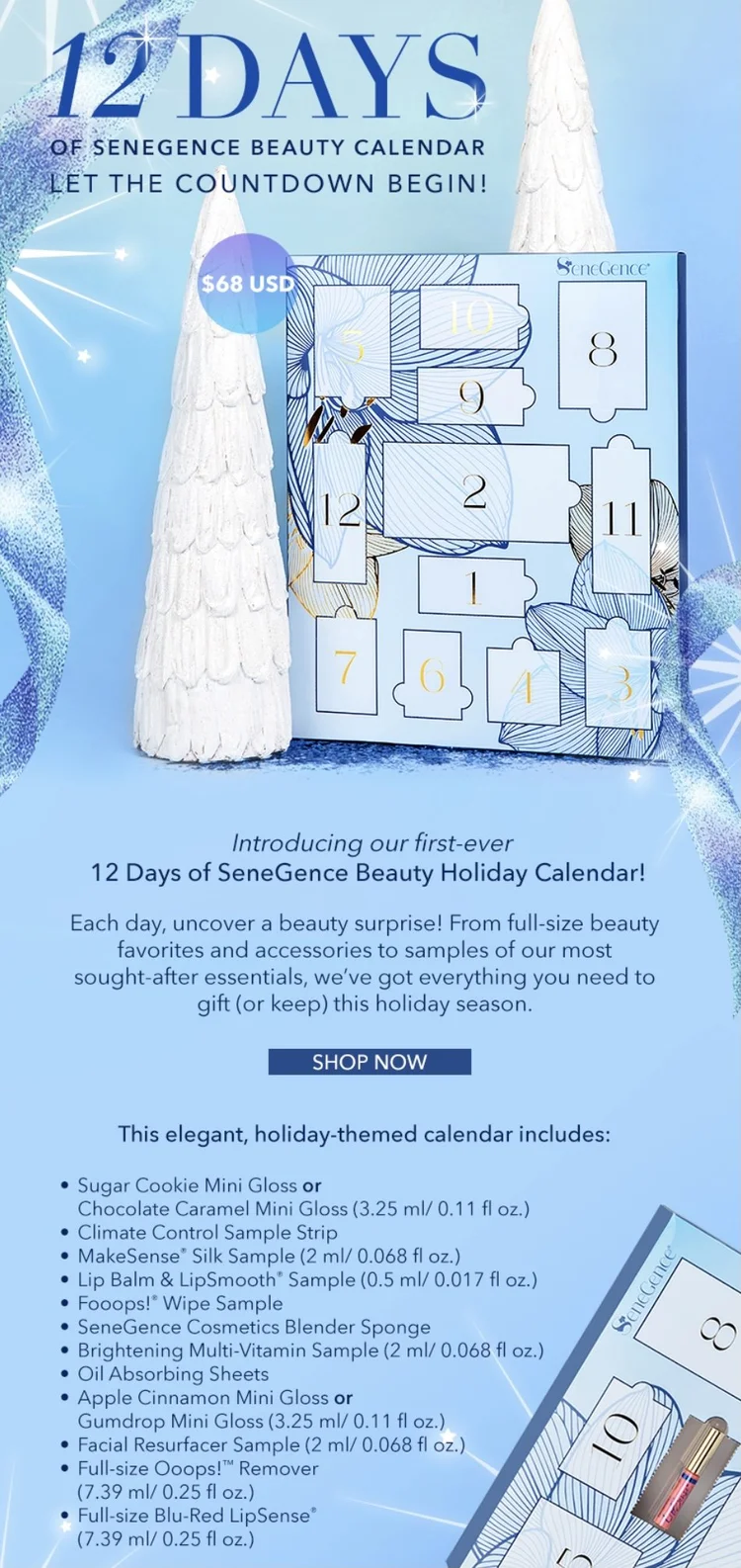 12 Days of SeneGence Beauty Holiday Calendar — Rochelle Valle