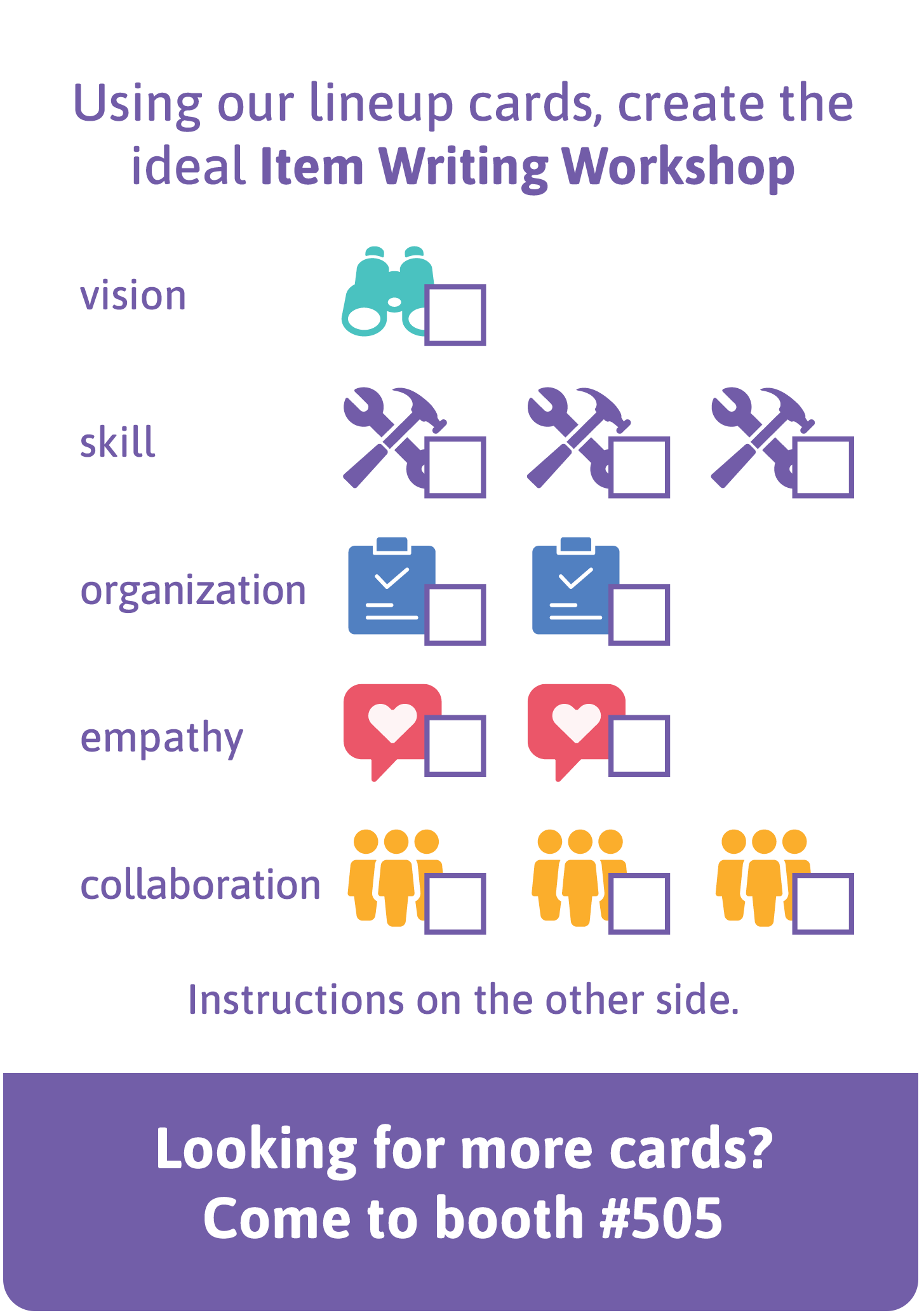 Item Writing Workshop checklist