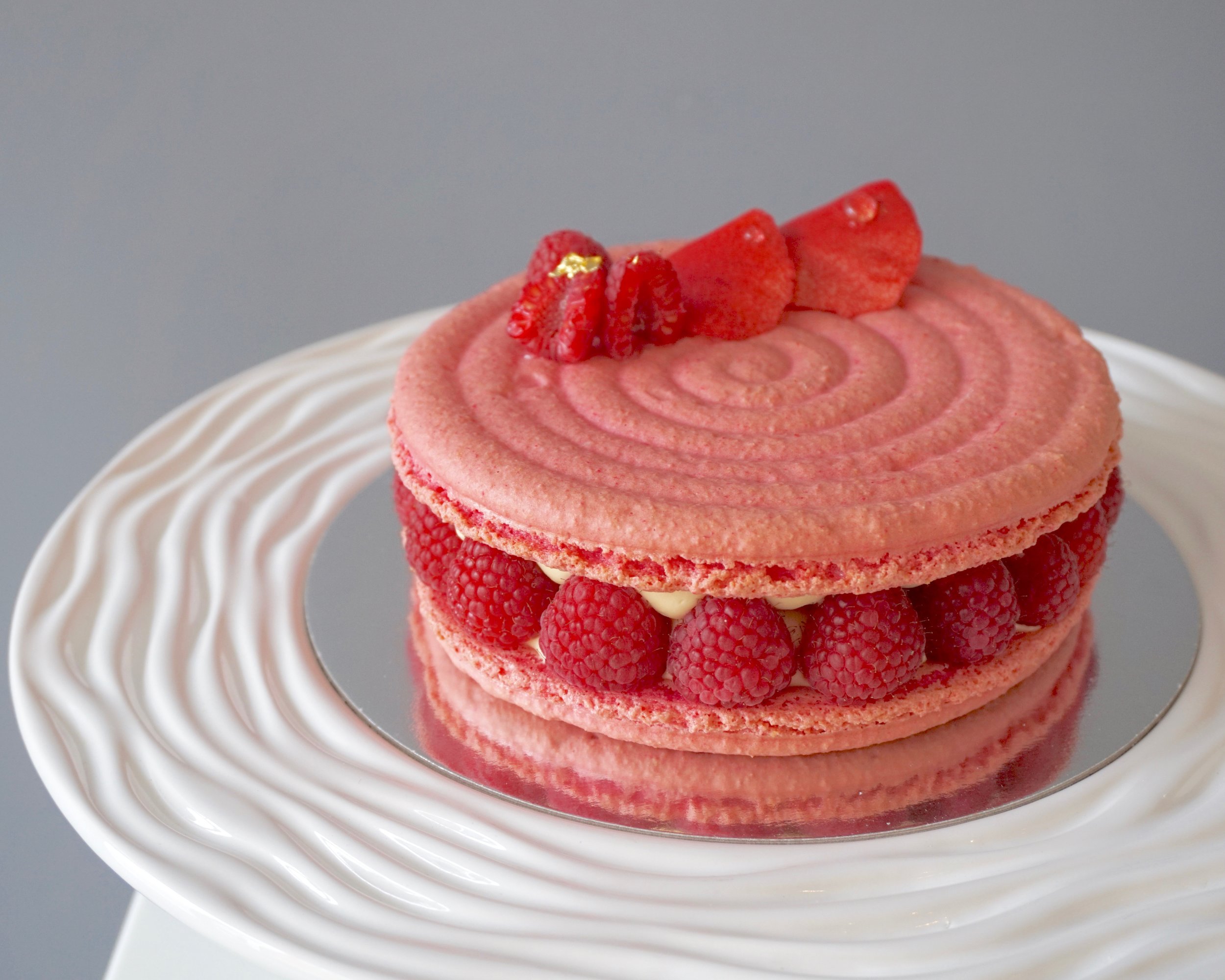 Pierre Herme; Ispahan macaron cake made by Gusta Cooking Studio