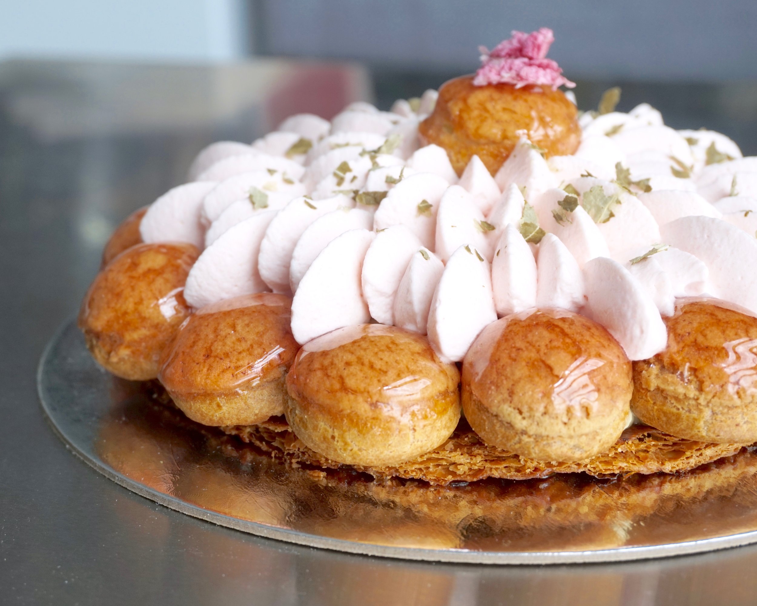 Cherry blossom dessert made by Gusta Cooking Studio