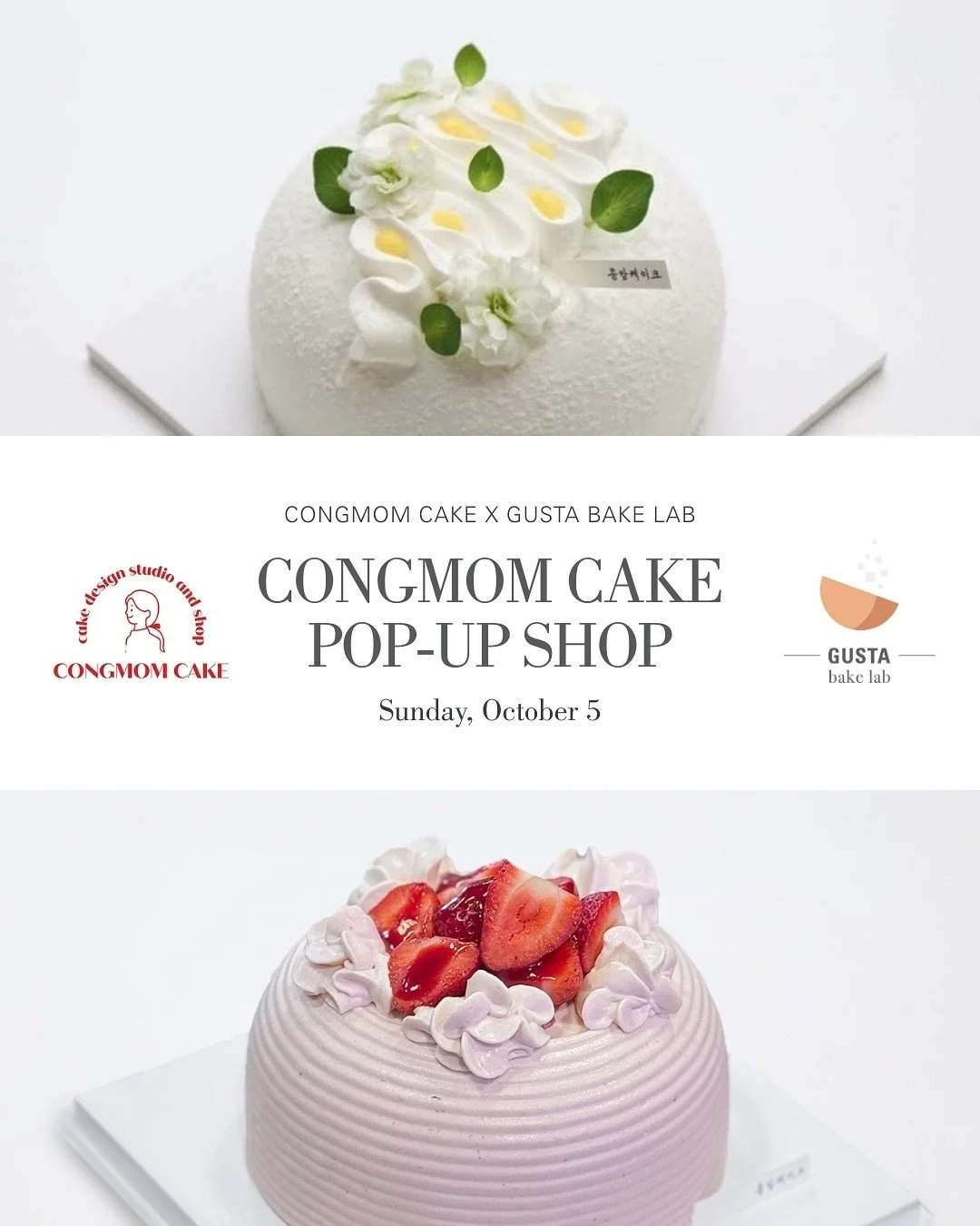 @congmomcake Chef Ha-Yeon is staying on after the masterclasses for her first-ever overseas pop-up-right here at Gusta @gustabakelab @gustacookingstudio !

If you missed her classes, you can still taste her signature fresh-cream cakes on October 5!

