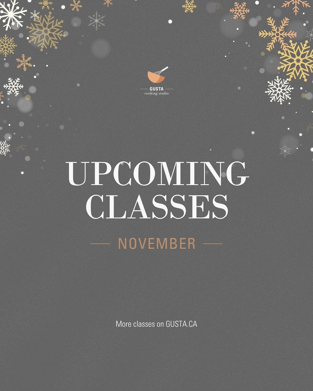 🍂❄️Upcoming classes in November