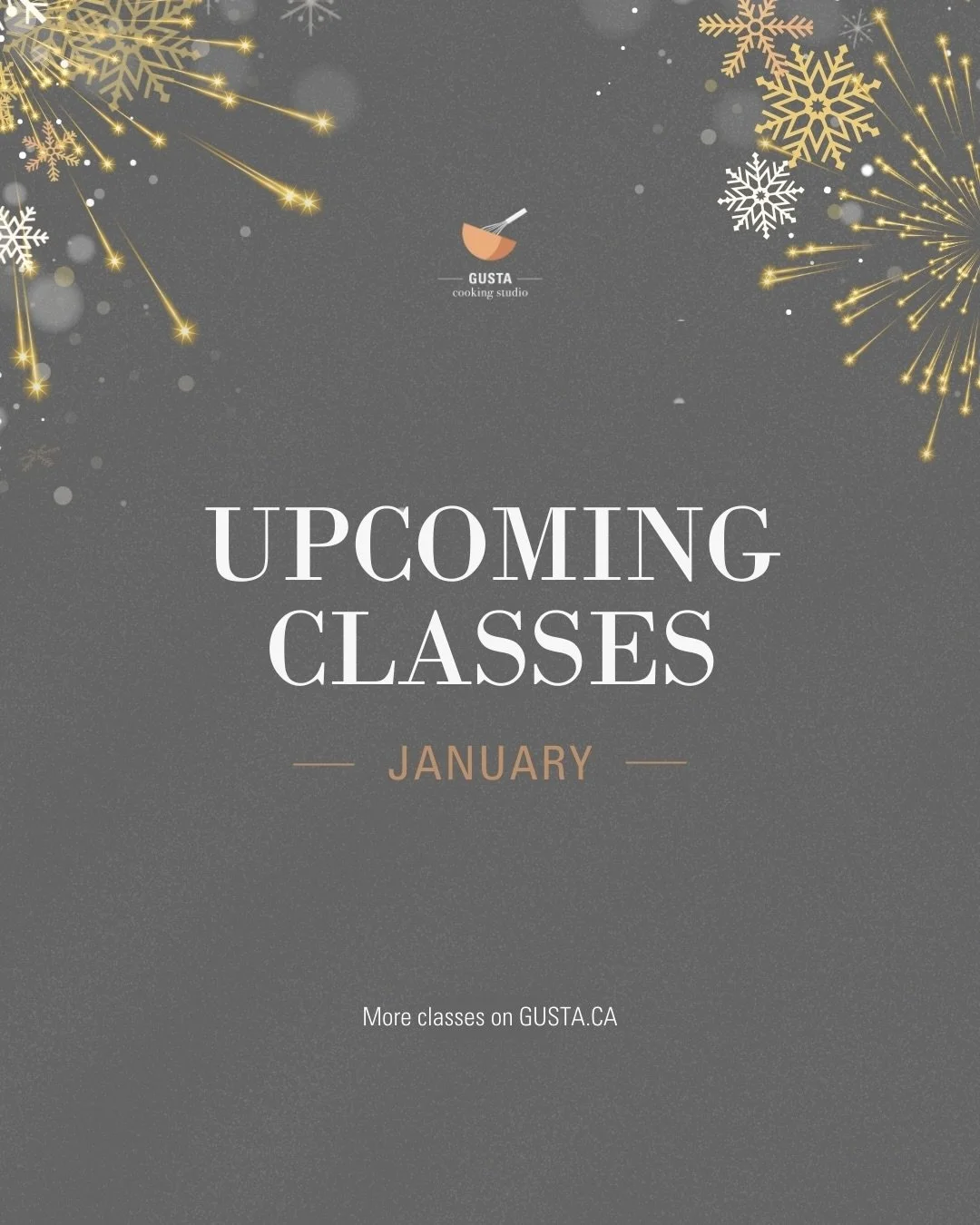 ❄️Upcoming in January

Link in bio to &mdash;

🔗Sign up for these sessions: [Book A Class / Upcoming Classes]

OR

🔗Initiate a class at your preferred time: [Class Menu] > Choose a category > Initiate a class that you&rsquo;re interested. You