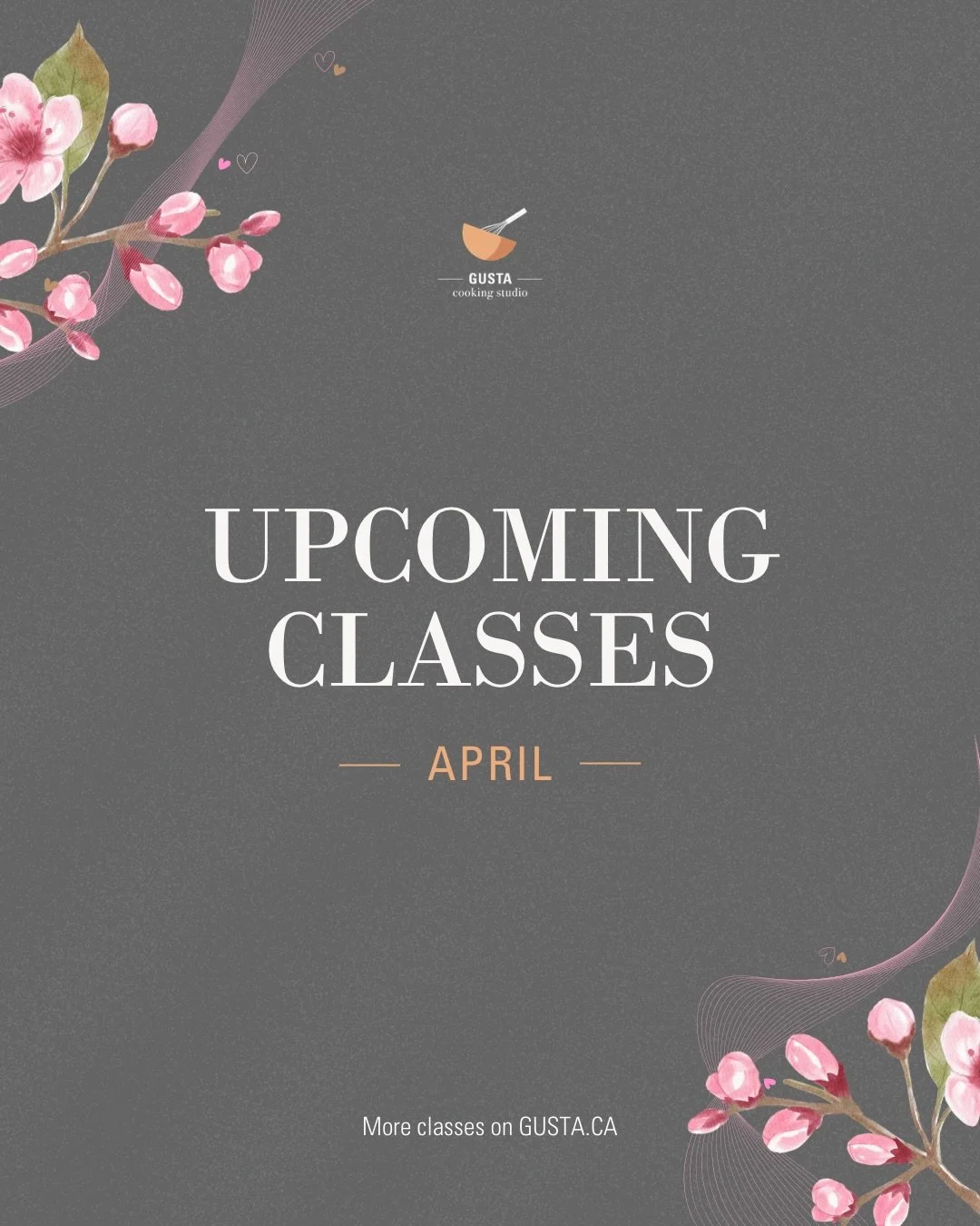 Upcoming classes in Spring🌸

Link in bio to &mdash;

🔗Sign up for these sessions: [Book A Class / Upcoming Classes]

OR

🔗Initiate a class at your preferred time: [Class Menu] > Choose a category > Initiate a class that you&rsquo;re interest