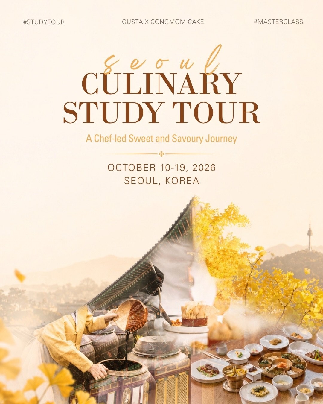 [Super Early Bird Now]

Seoul in October is something else 🇰🇷

🍁Golden ginkgo, crisp air, and the kind of pace that makes a study tour feel just right.

This is a chef-led culinary study tour for people who take food and learning seriously. We&rsq