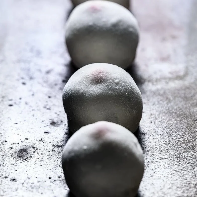 Traditional mochi with seasonal fruit filling