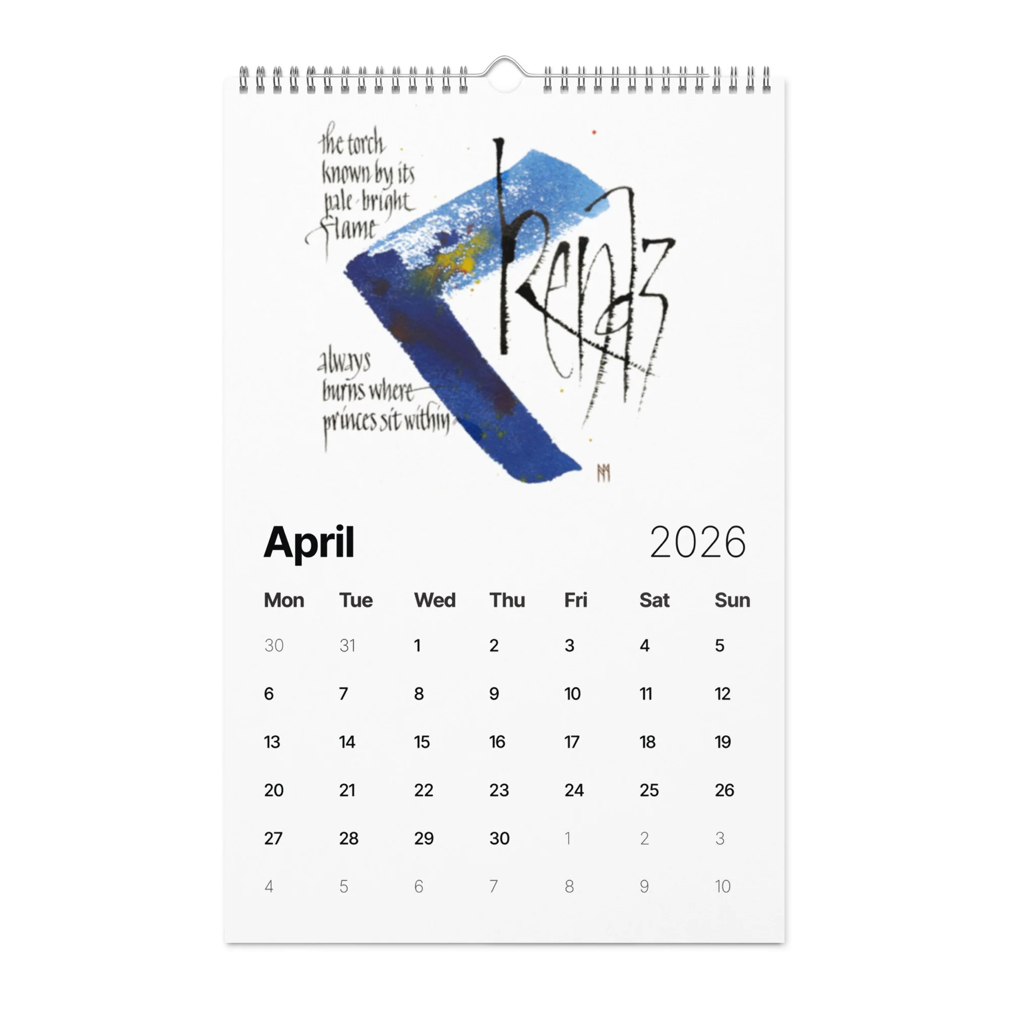 Norse Runes II - Calligraphic Wall calendar (2026) — Ann Miller
