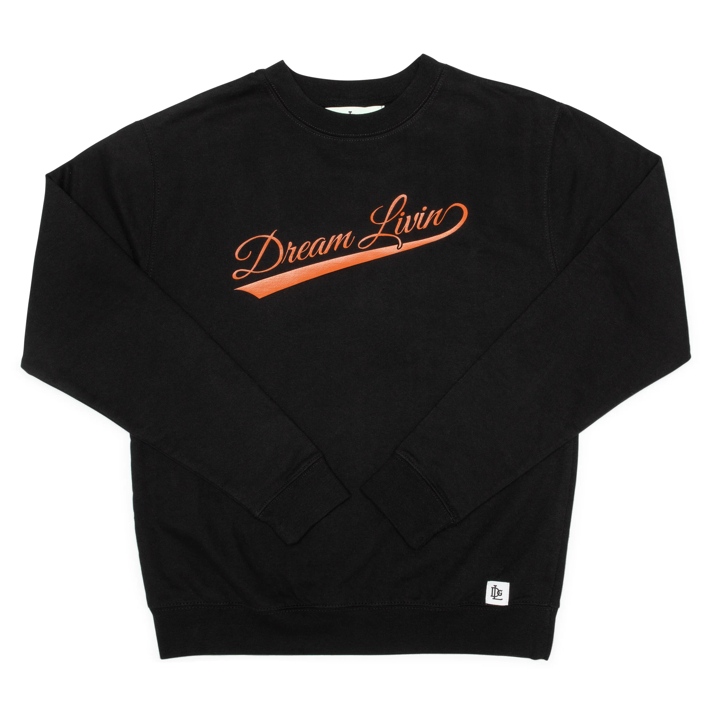 DreamLivin Crewneck -Black/ Orange 