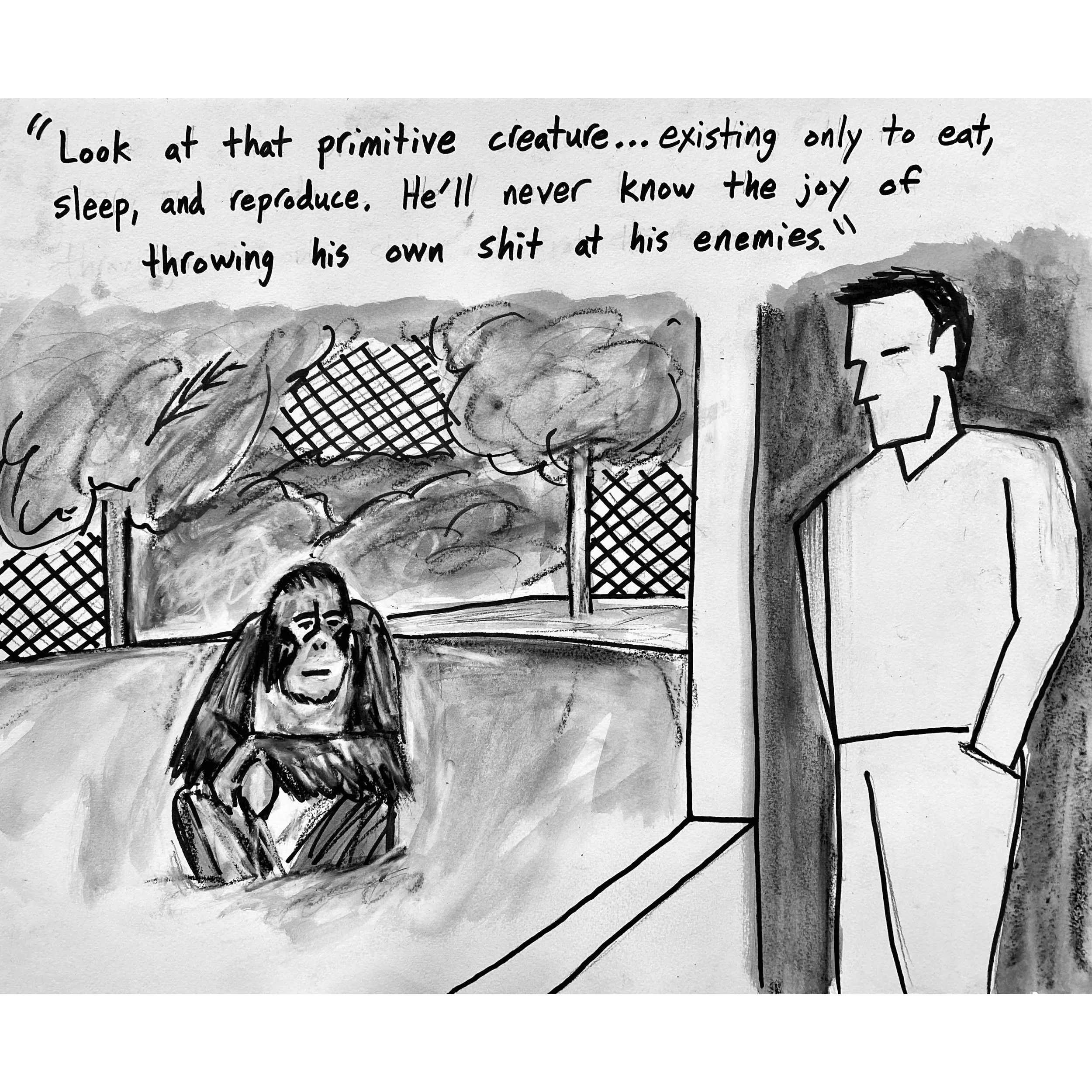 Primitive Creature (Throwing Shit) - Original