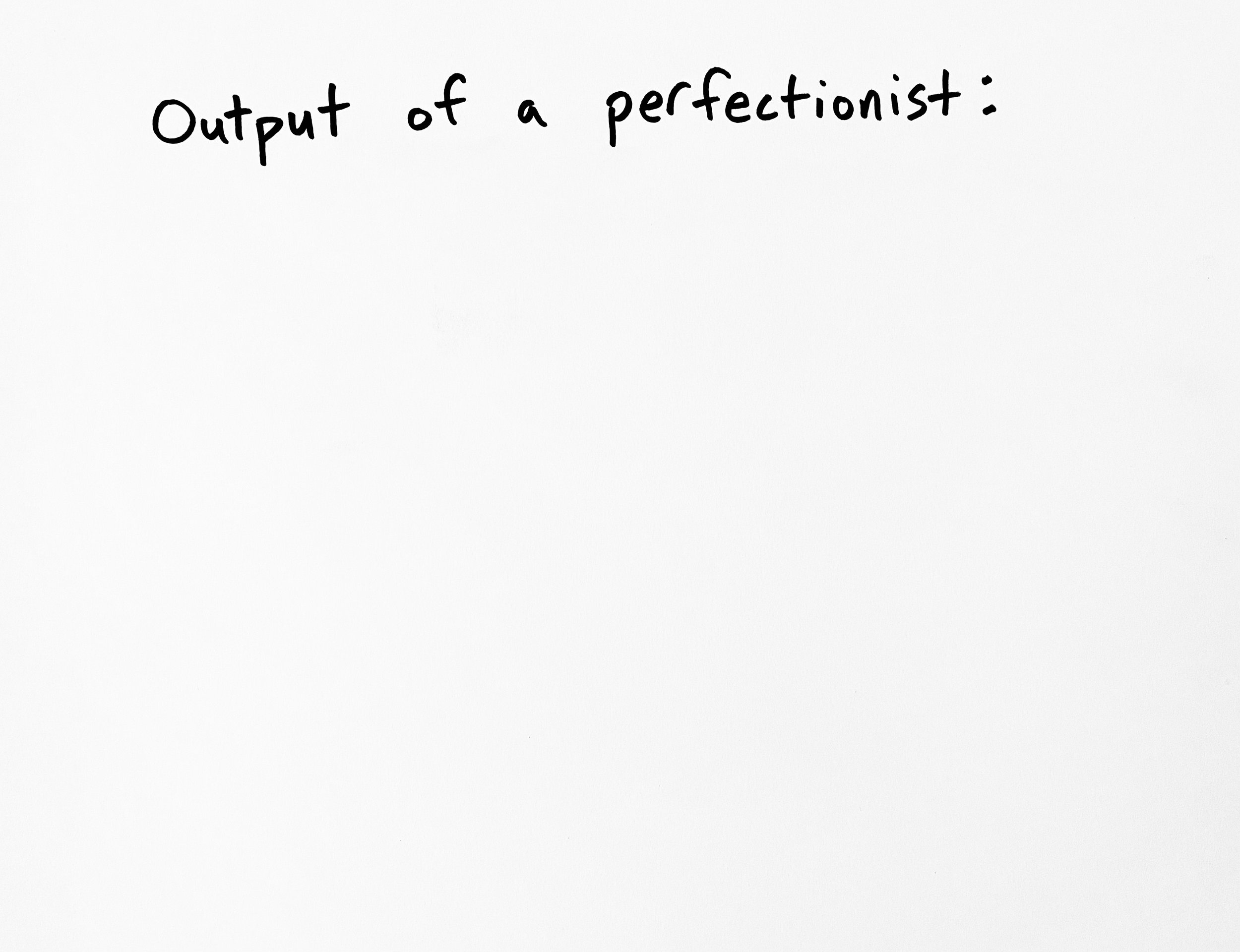 Output of a Perfectionist (original)