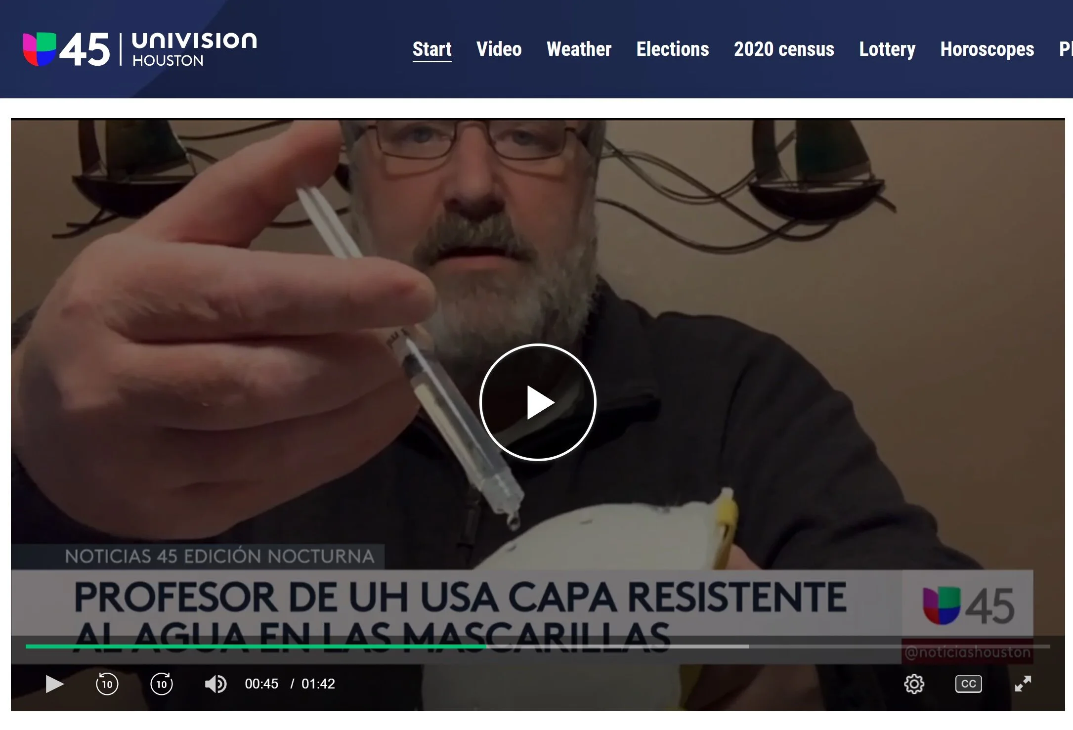 UNIVISION 45 HOUSTON - This waterproof product can be used in home face masks to protect us against coronavirus